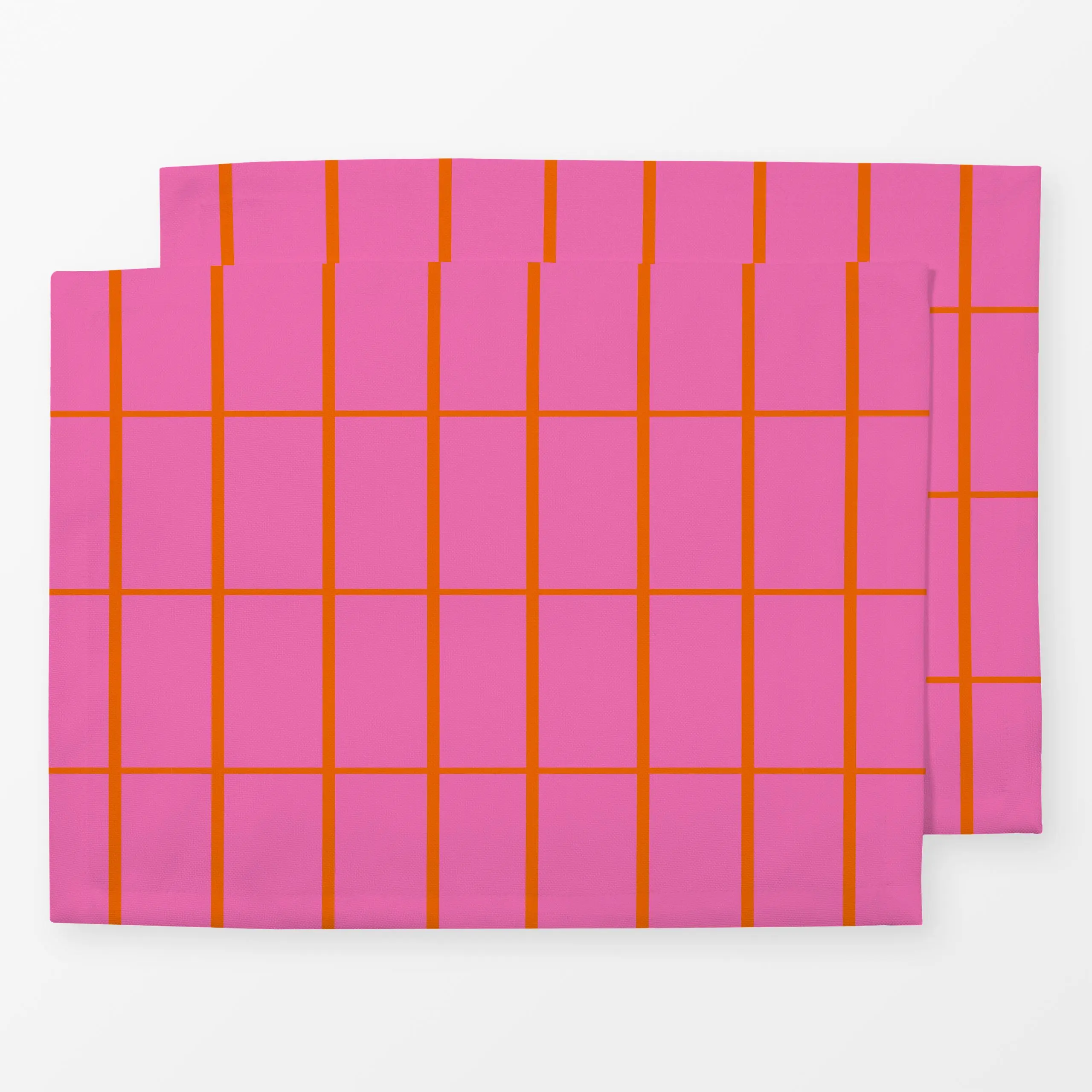 Tischset Pink Orange Kariert - Frühling, Symbole & Muster, Ostern - von „Alisa Knöß"; Karo, outdoor, Gartendeko, Osterdekora...