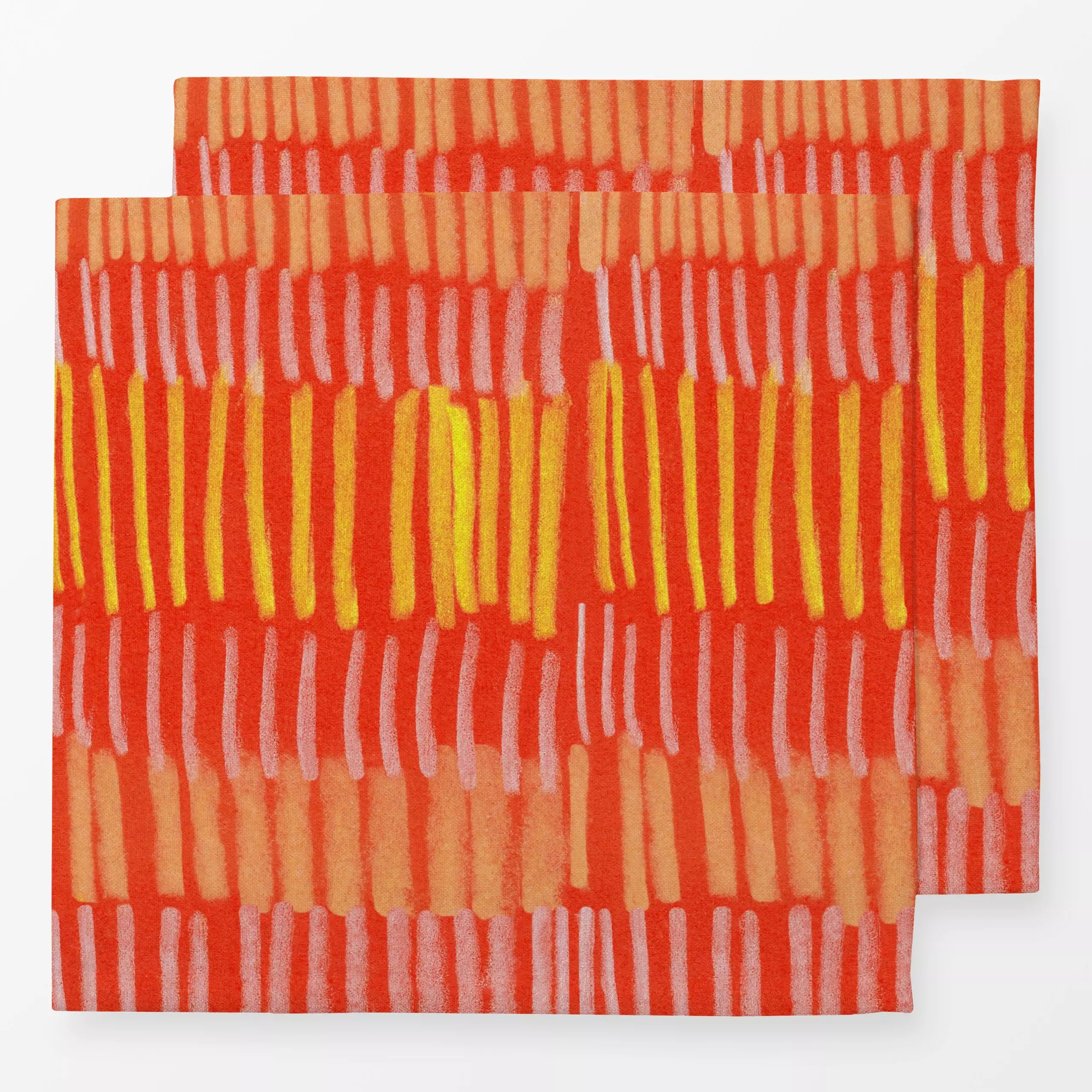 Servietten New Year Pattern orange - Symbole & Muster, Anlässe - von „Iris Knabenschuh Textildesign"; Muster, Zeichnung, Ora...