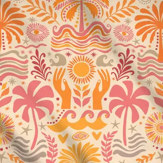 Meterware Boho Beach Orange Peach