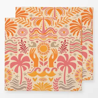Servietten Boho Beach Orange Peach