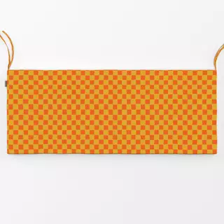 Bankauflage Karo Liebe in gelb & orange