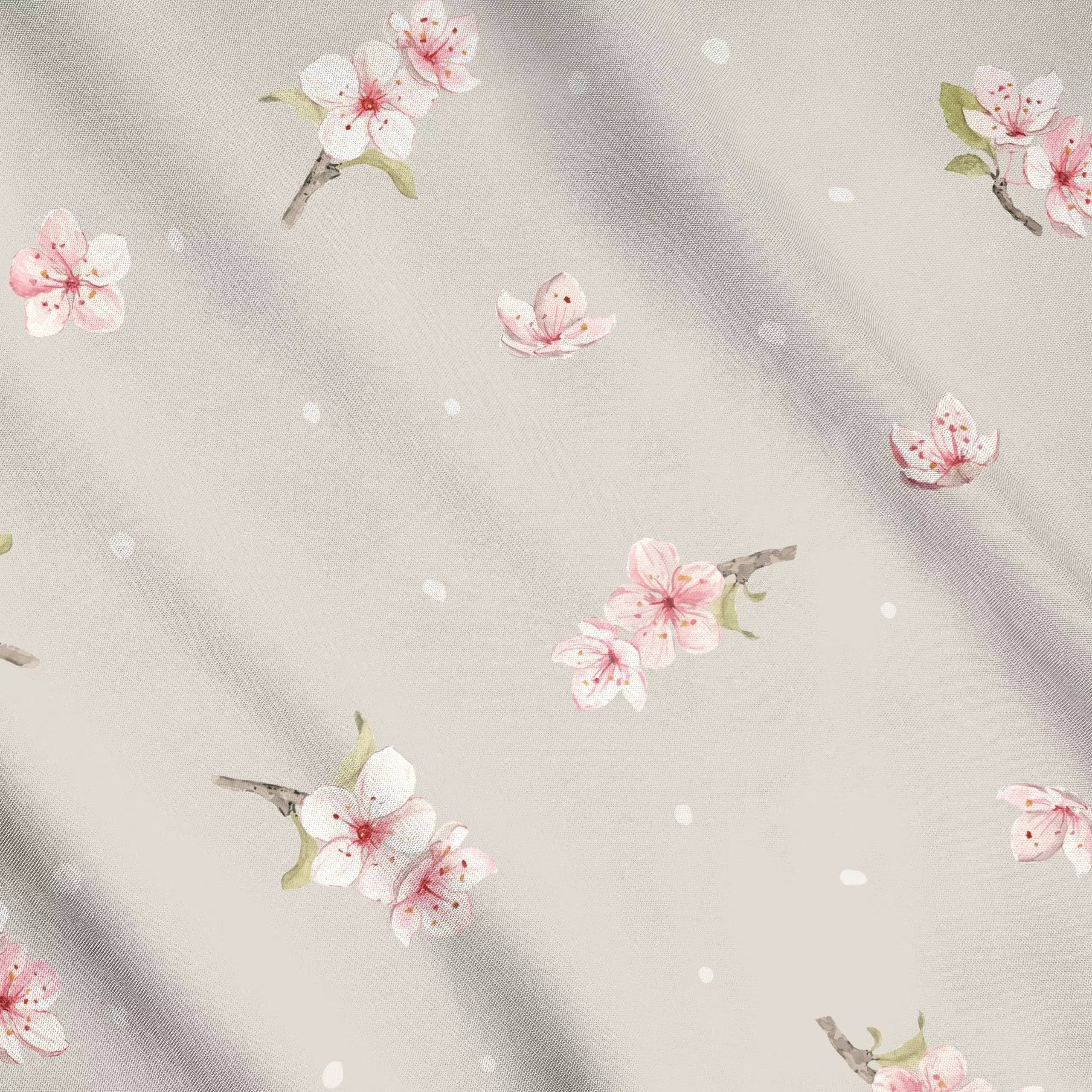 Meterware Landhaus Kirschblüte beige, Blumen, Ostern, von Katrin Graff