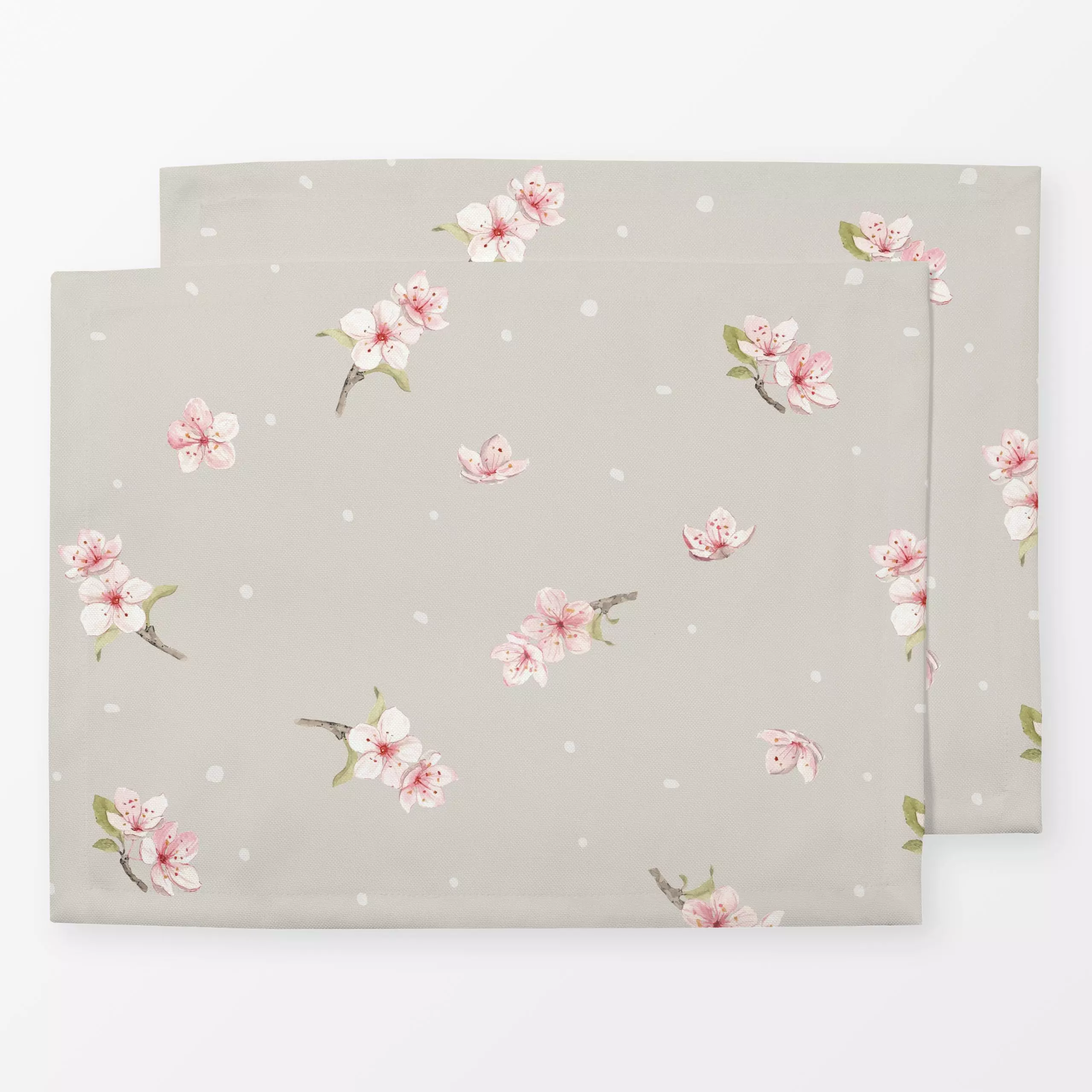 Tischset Landhaus Kirschblüte beige, Blumen, Ostern, von Katrin Graff