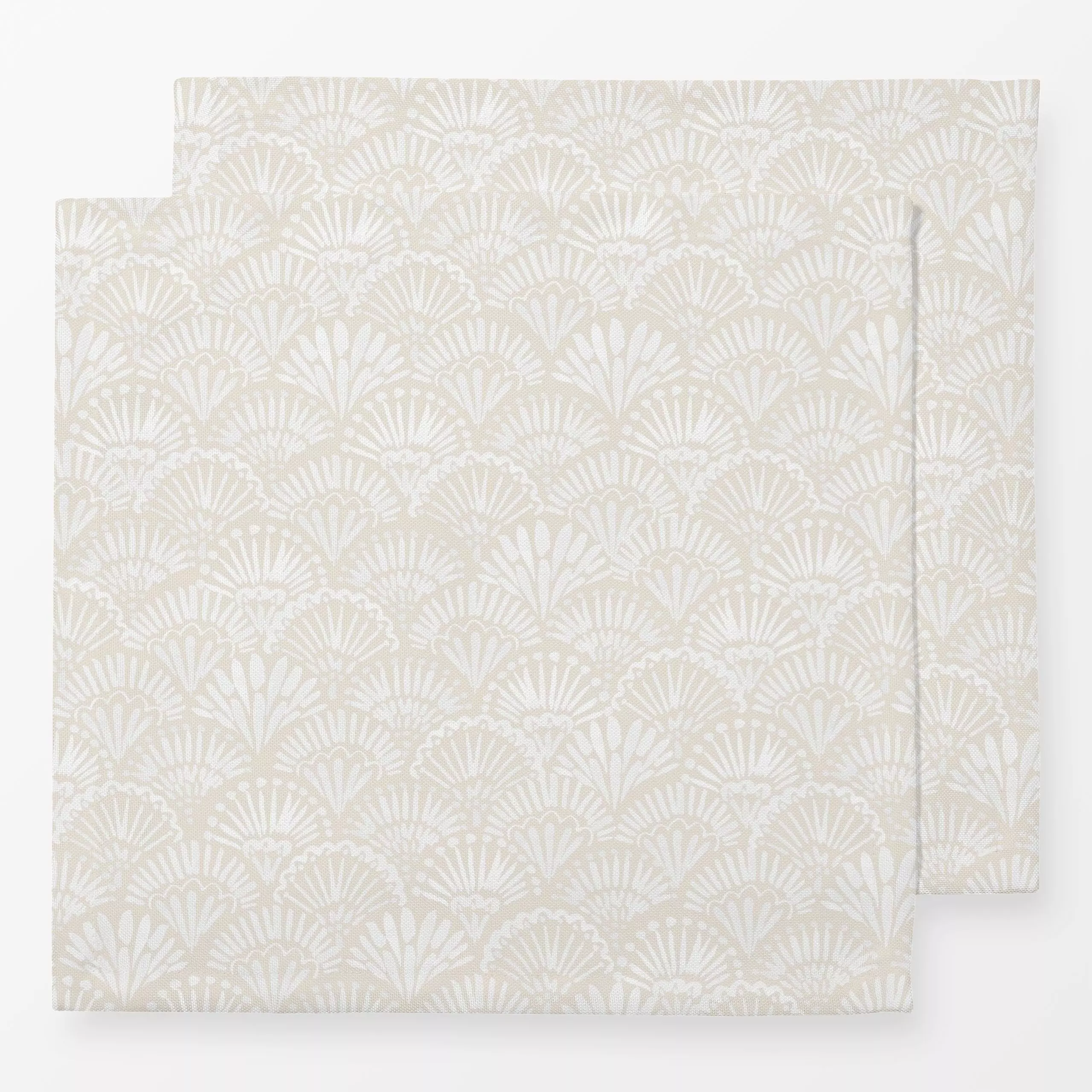 Servietten evolve scallop-creme - Symbole & Muster - von „youdesignme"; Muster, Illustration, abstrakt, skandinavisch, Ethno...