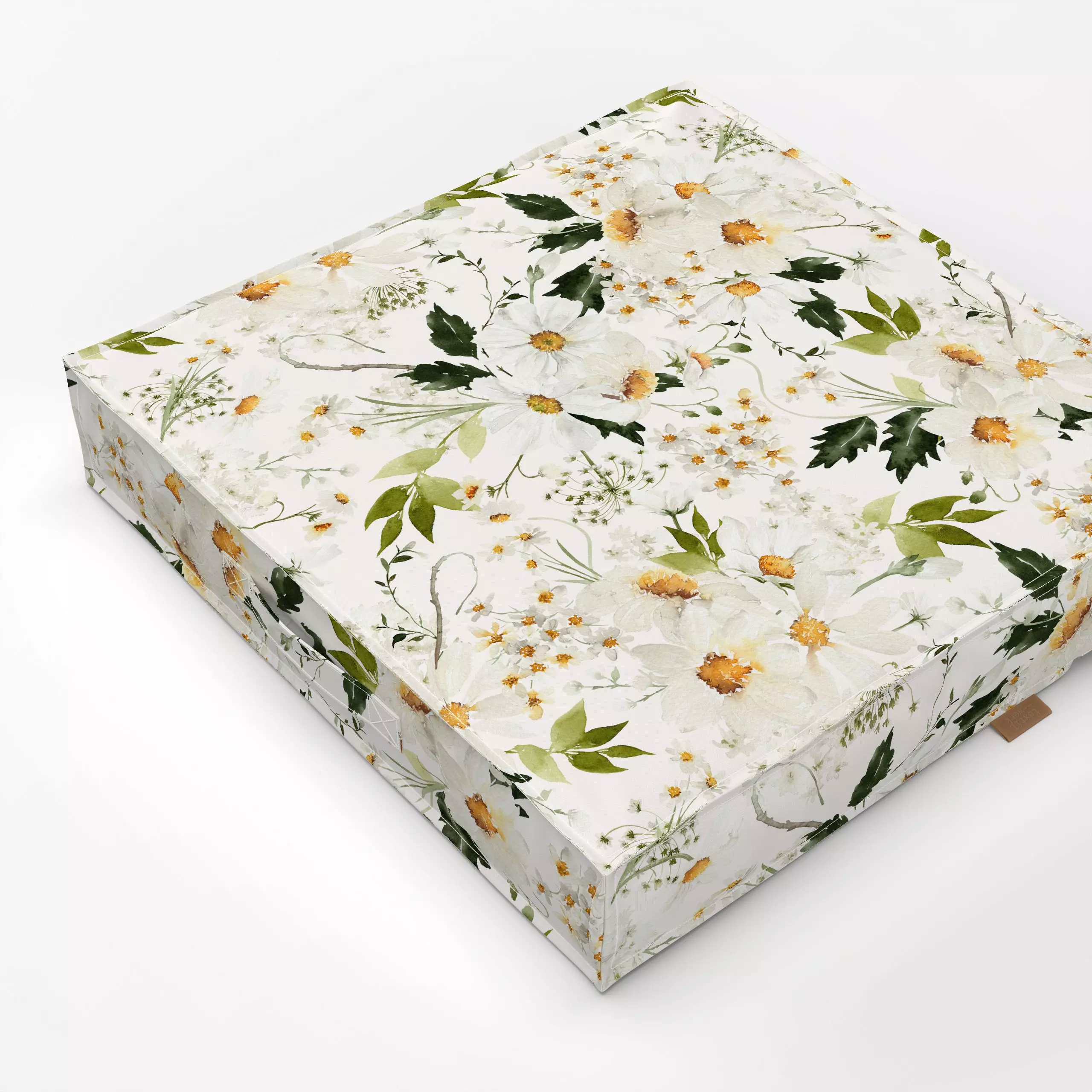 Bodenkissen Margeriten Wiese 1 - Blumen & Florales, Pflanzen & Botanik - von „Uta Naumann"; boho, Wasserfarben, Blumen, Wild...