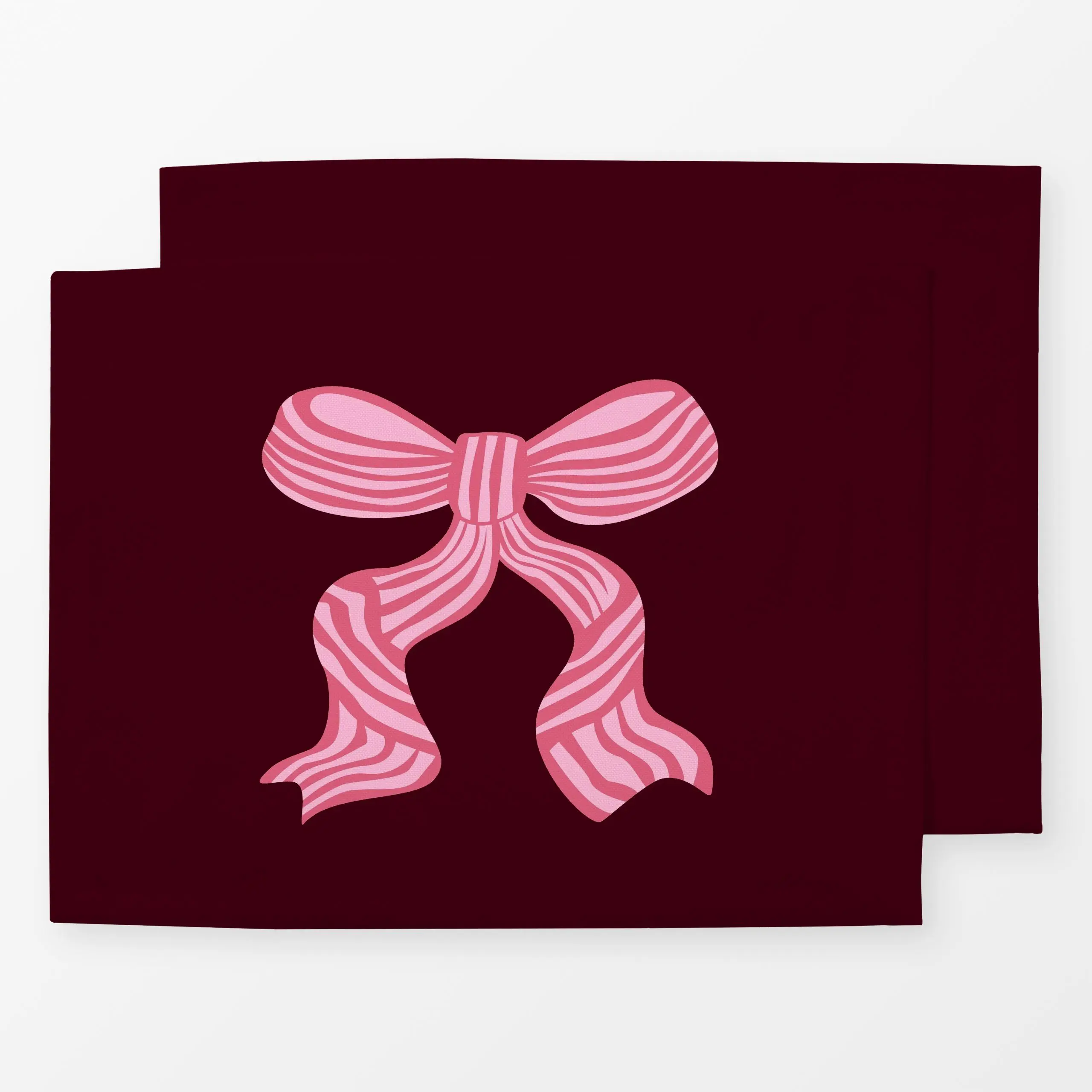 Tischset Festive Christmas Bow berry - Weihnachten - von „Karen Menzenbach"; Weihnachten, rot, xmas, Geschenk, schleife, fes...