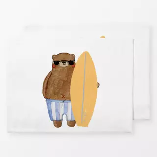 Tischset Sommer vibes Bär mit Surfbrett