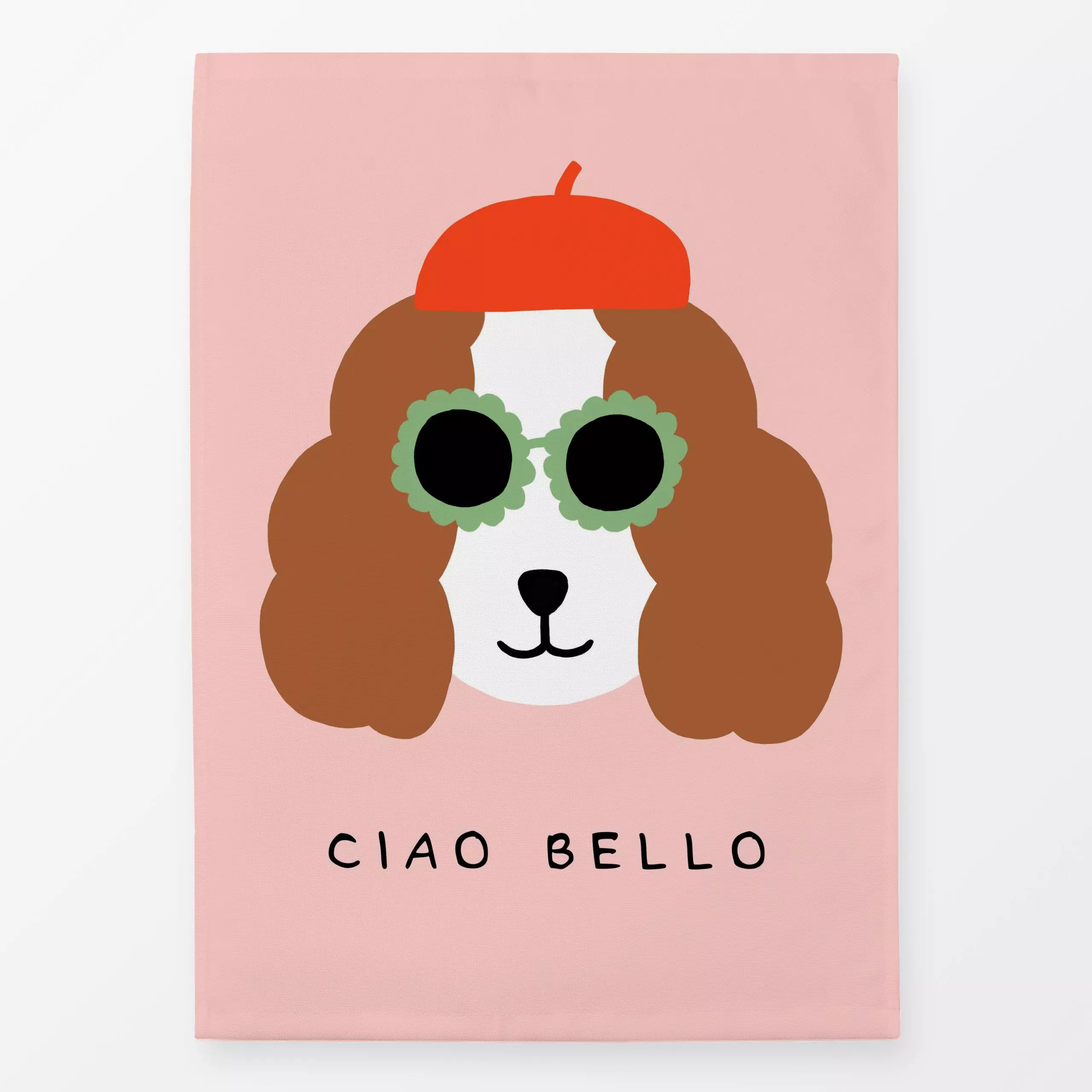 Geschirrtücher Pudel "Ciao Bello" - Kinderzimmer & Motive für Kinder, Tiere, Sprüche & Schriftzüge - von „Maren Gross "; Hun...