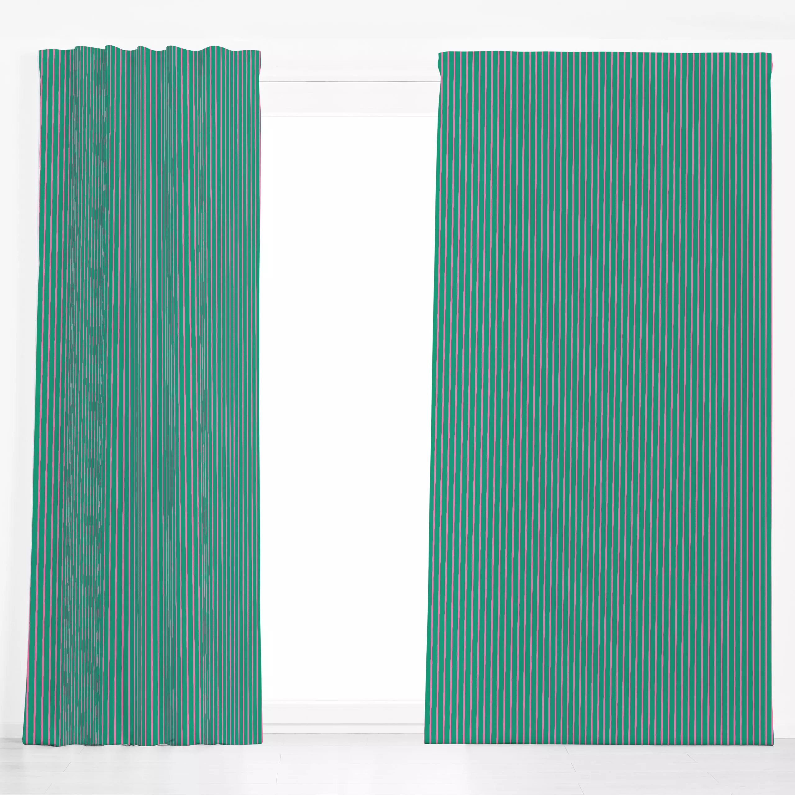 Dekovorhang Stripes Pink Green Small - Sommer, Symbole & Muster - von „textilwerk"; Illustration, Sommer, trend, pink, bunt,...