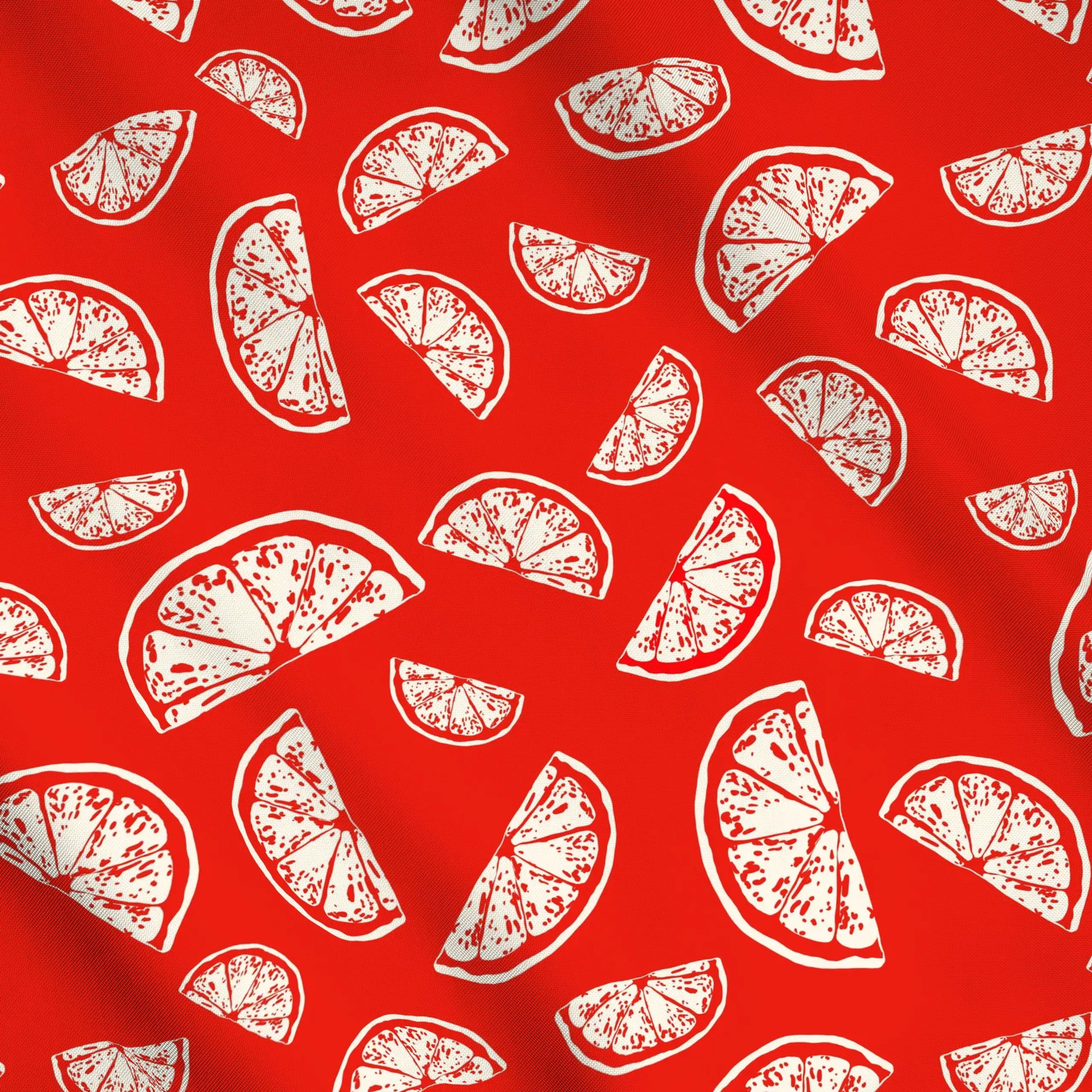 Meterware Santorini Lemonslice Pattern - Sommer, Küche, Essen & Trinken, Früchte - von „By Anna Sienna"; Muster, Zitrone, So...