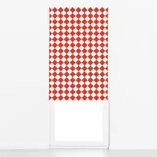 Raffrollo Christmas Checkers Noel Red