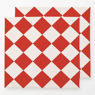 Servietten Christmas Checkers Noel Red