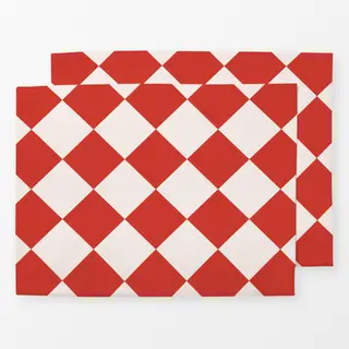 Tischset Christmas Checkers Noel Red
