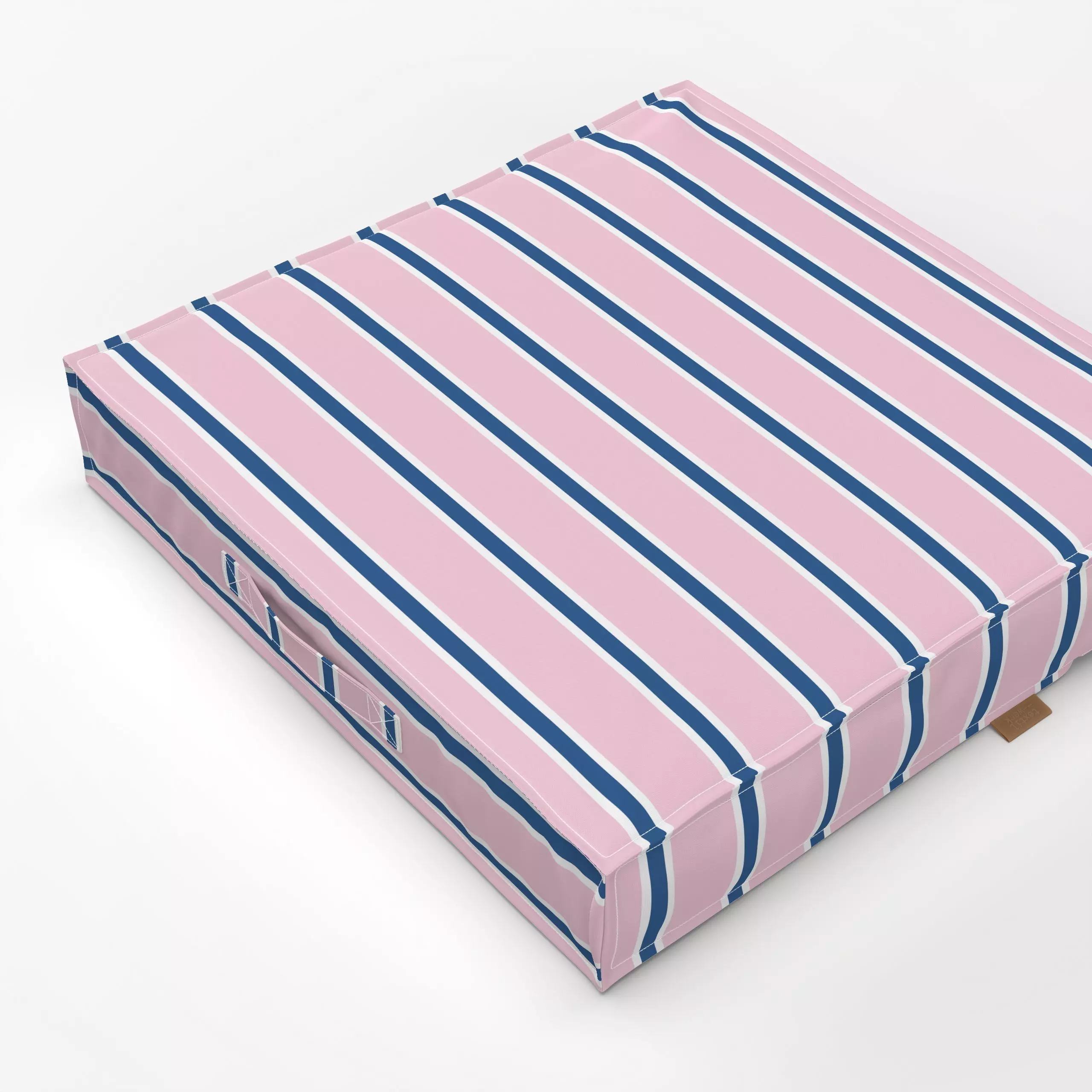 Bodenkissen Beach Club Streifen quer pink - Liebe, Romantik & Pride, Sommer, Symbole & Muster - von „Katrin Graff"; Strand, ...