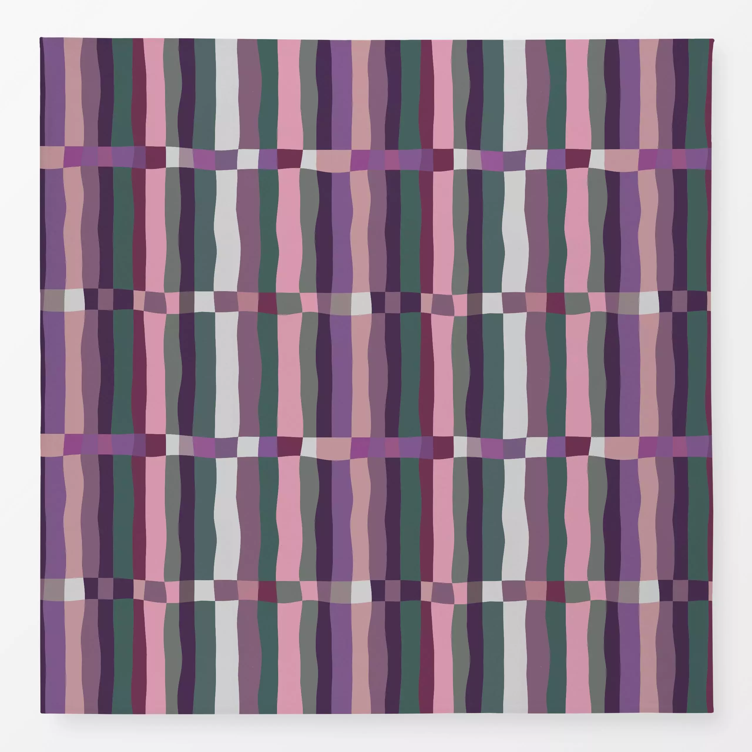 Tischdecke Herbst Stripes Purple Green - Herbst, Symbole & Muster - von „Ninola Design "; Streifen, modern, Scandinavian, st...