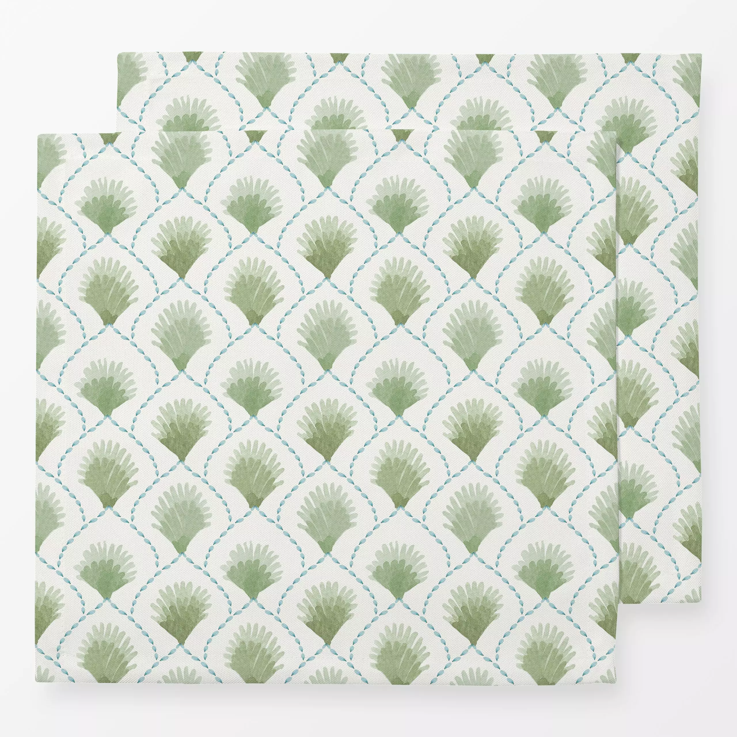 Servietten Vintage Scallops Aquarell 2 - Symbole & Muster, Retro & Vintage - von „Bloomery Decor"; Aquarell, Geometrisch, la...