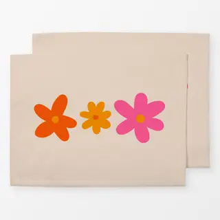 Tischset three happy flowers