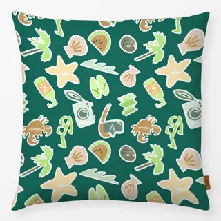 Kissen Sommer Sticker Grün