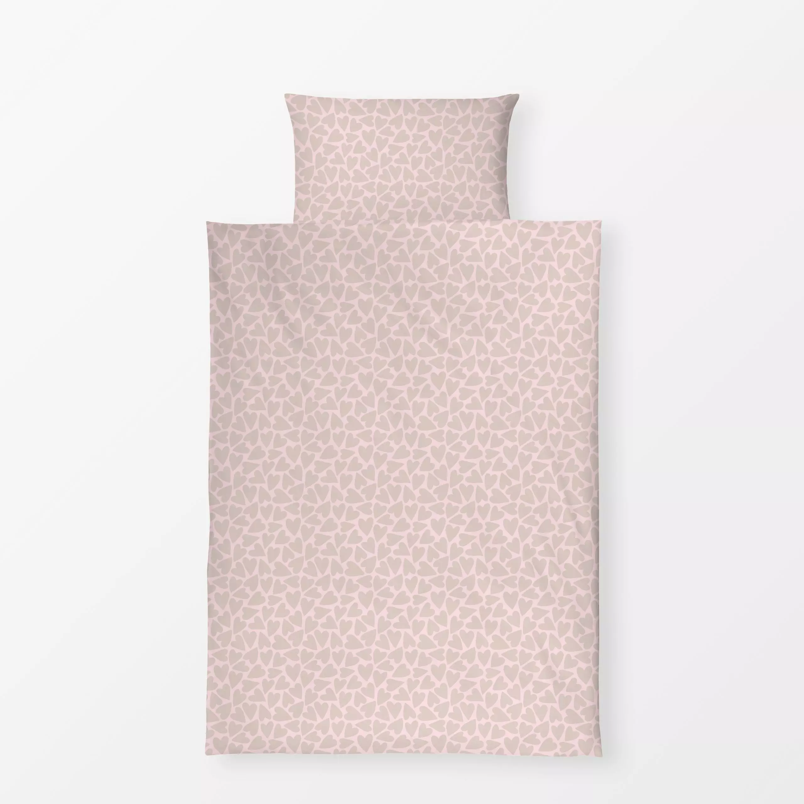 Bettwäsche Herzen beige rosa - Liebe, Romantik & Pride, Symbole & Muster, Anlässe - von „Studio Kesse"; Love, Herzen, Liebes...