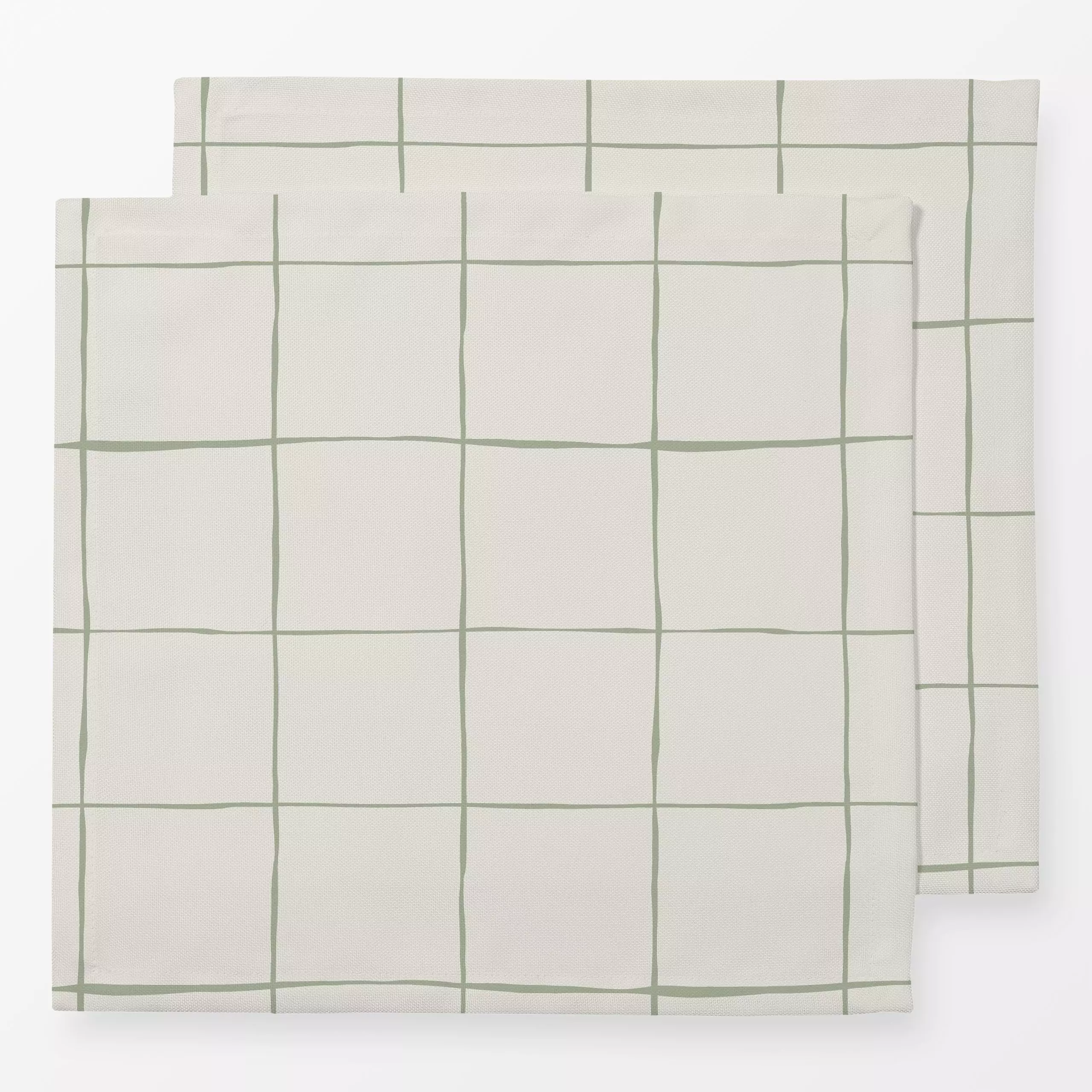 Servietten Check Green - Frühling, Sommer, Symbole & Muster - von „Kruth Design"; Muster, Sommerblumen, modern, Karo, checks...