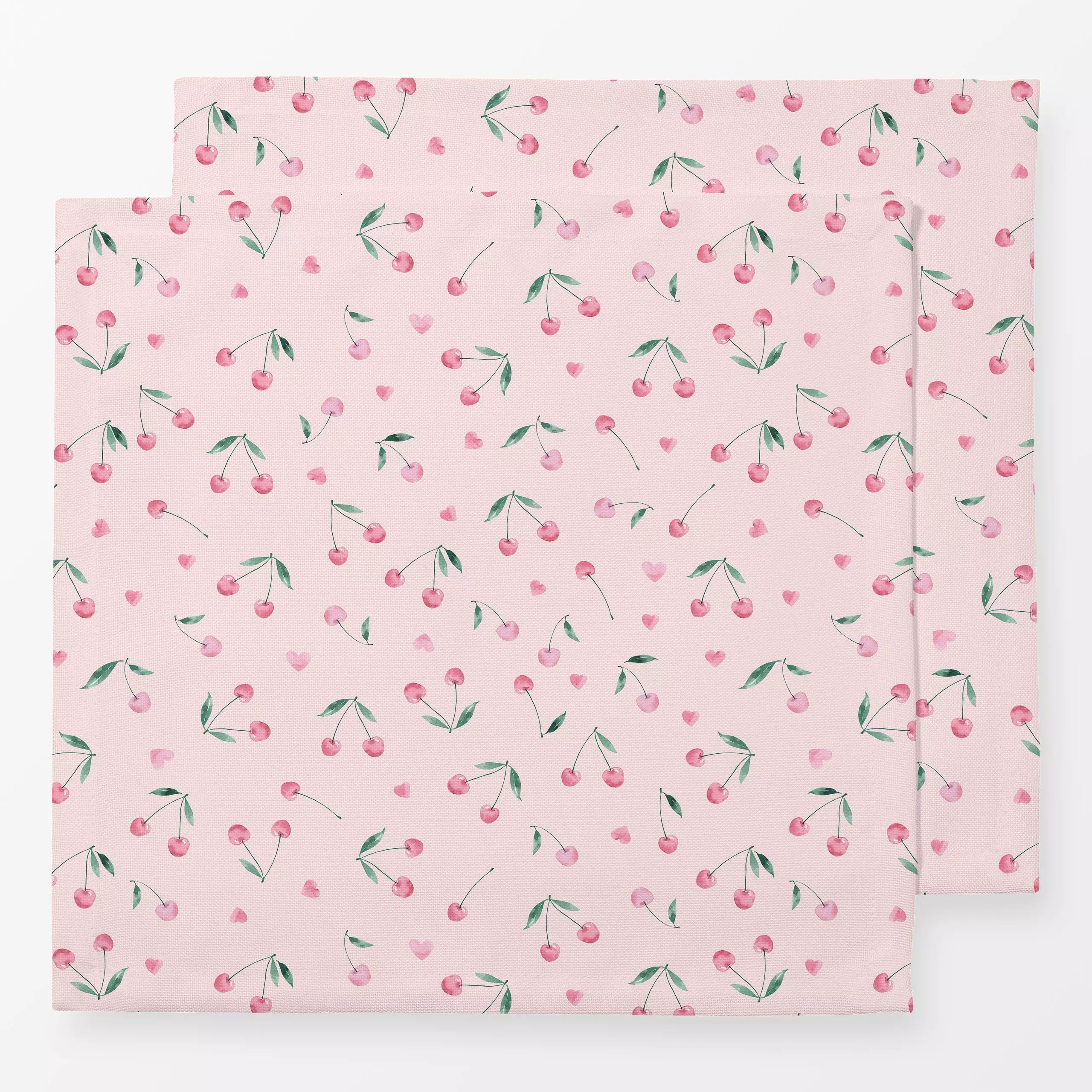 Servietten Kirschen mit Herz rosa - Frühling, Liebe, Romantik & Pride, Früchte, Ostern - von „Katrin Graff"; Obst, Kirschen,...