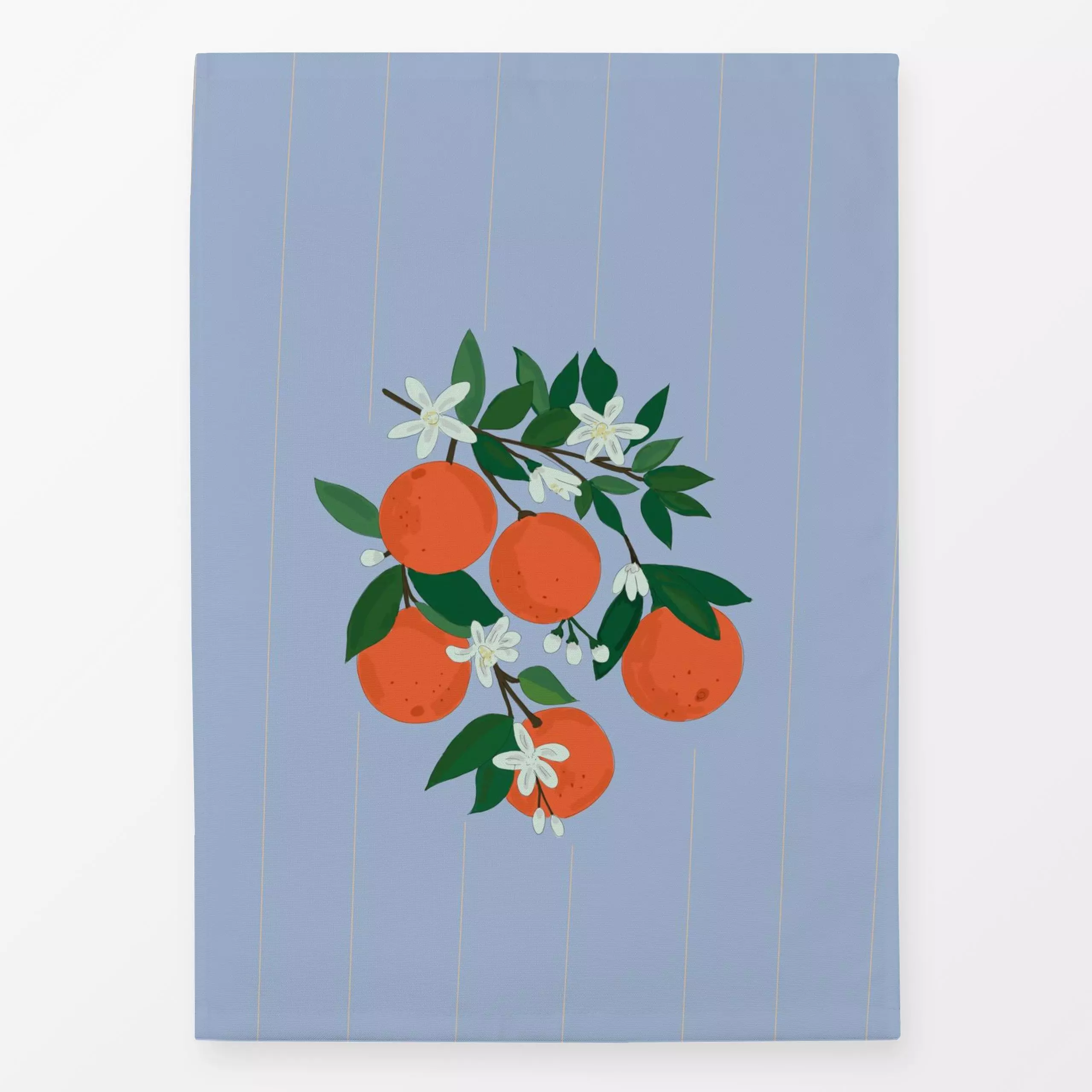 Geschirrtücher Orange - Liebe, Romantik & Pride, Pflanzen & Botanik - von „MIAO"; boho, Illustration, Retro, Orange, gestrei...