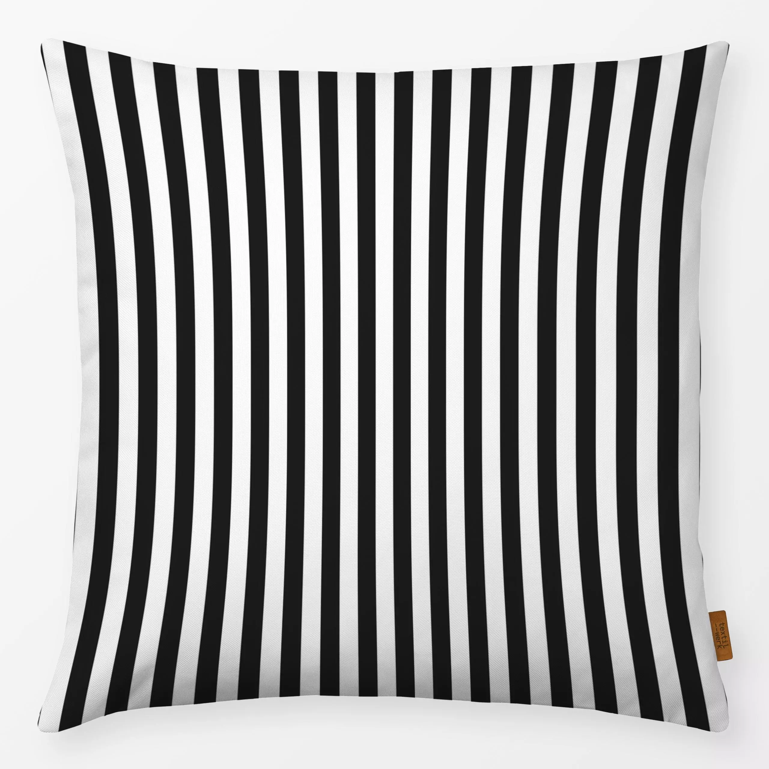 Kissen Black & White Memphis Stripes - Symbole & Muster - von „BOUDOIR BOBO“; Muster, Streifen, gestreift, blackandwhite, St...