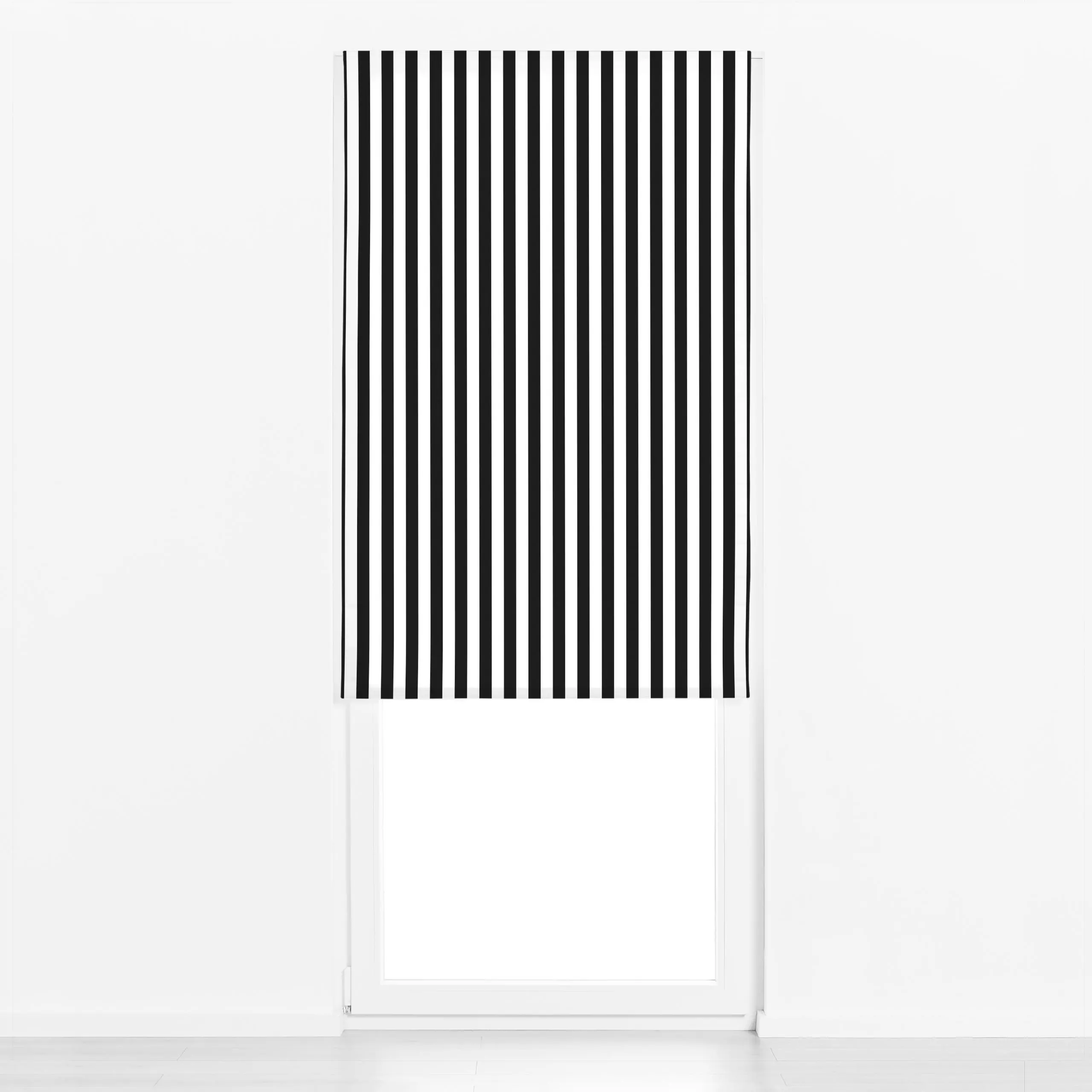 Raffrollo Black & White Memphis Stripes - Symbole & Muster - von „BOUDOIR BOBO"; Muster, Streifen, gestreift, blackandwhite,...