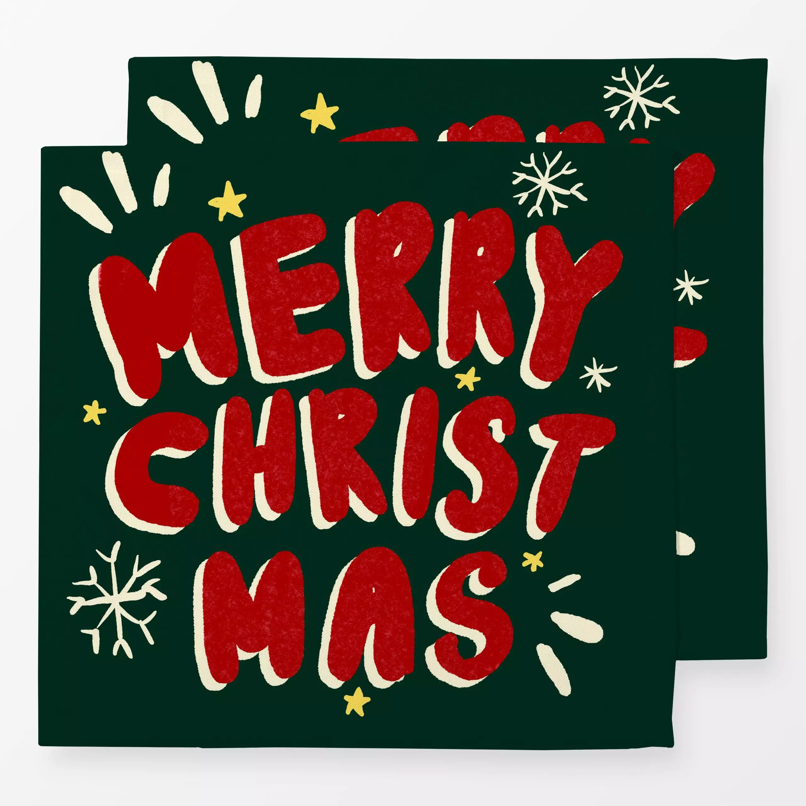 Servietten Merry Christmas grün & rot - Sprüche & Schriftzüge, Weihnachten - von „Studio Dolci"; Merry Christmas, Weihnachte...