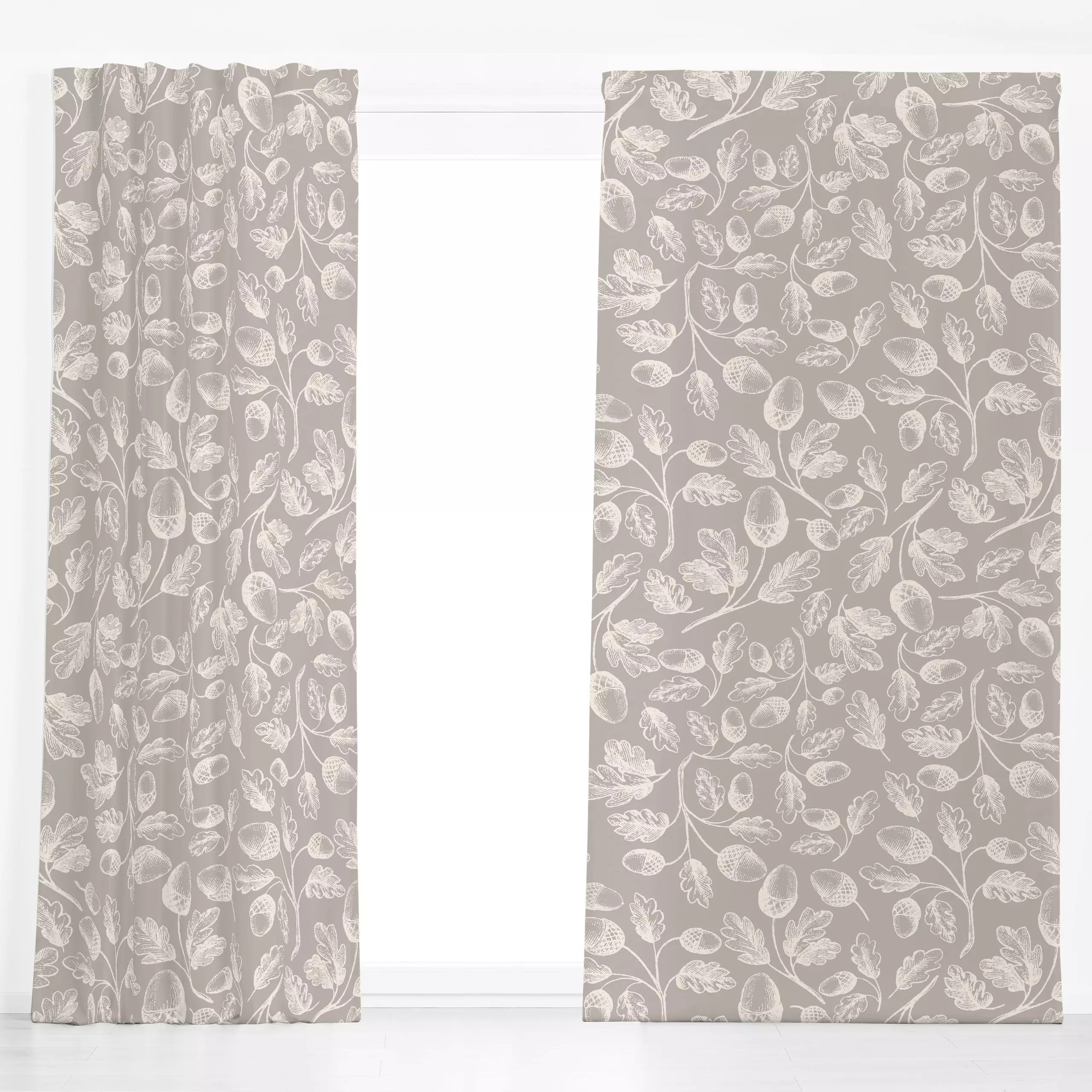 Dekovorhang Vintage Herbst Blätter 1 - Herbst - von „Uta Naumann“; Blatt, skandinavisch, Blätter, Hygge, vintage, klassisch,...