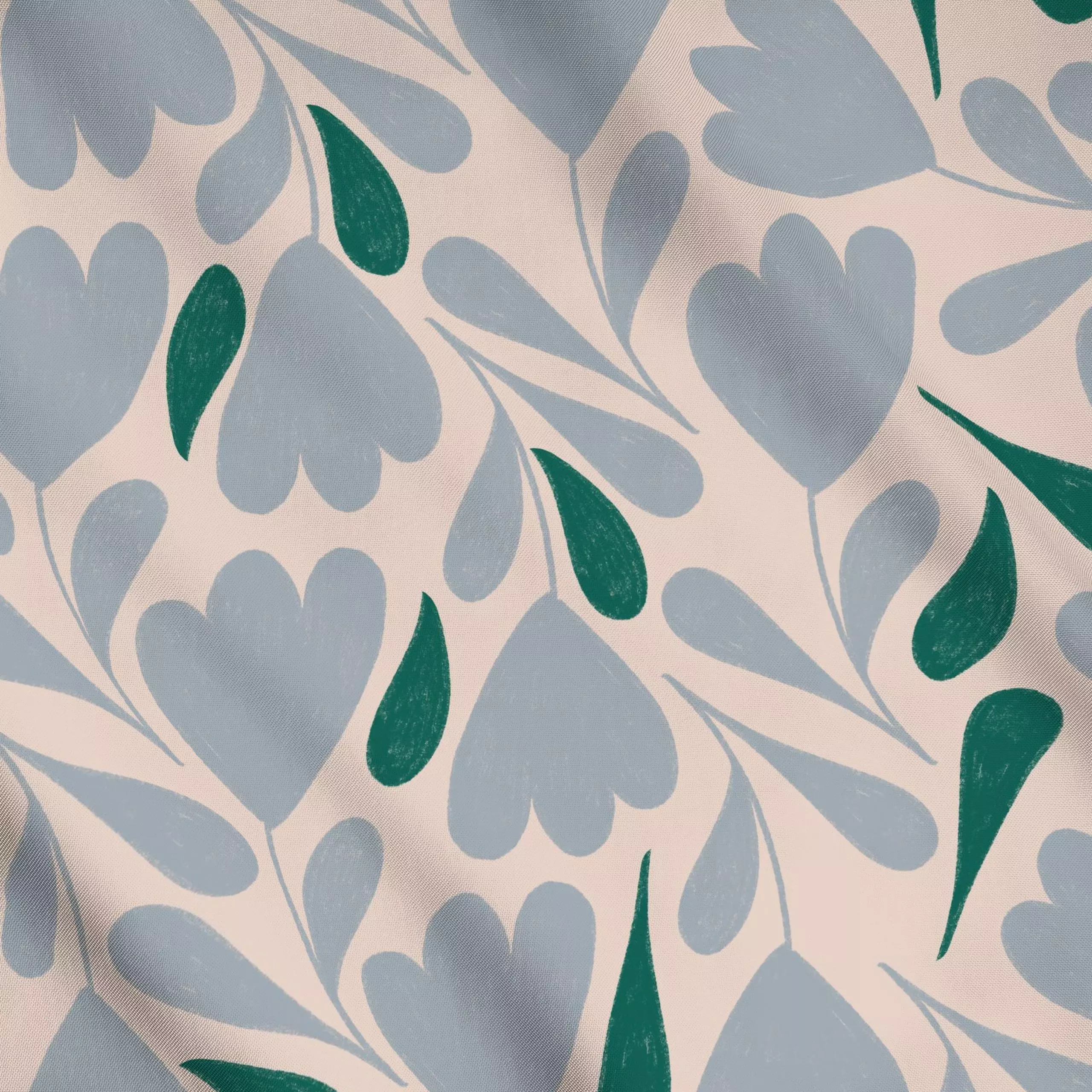 Meterware Blue Green Flowers - Blumen & Florales, Kinderzimmer & Motive für Kinder, Pflanzen & Botanik - von „Menina Lisboa ...