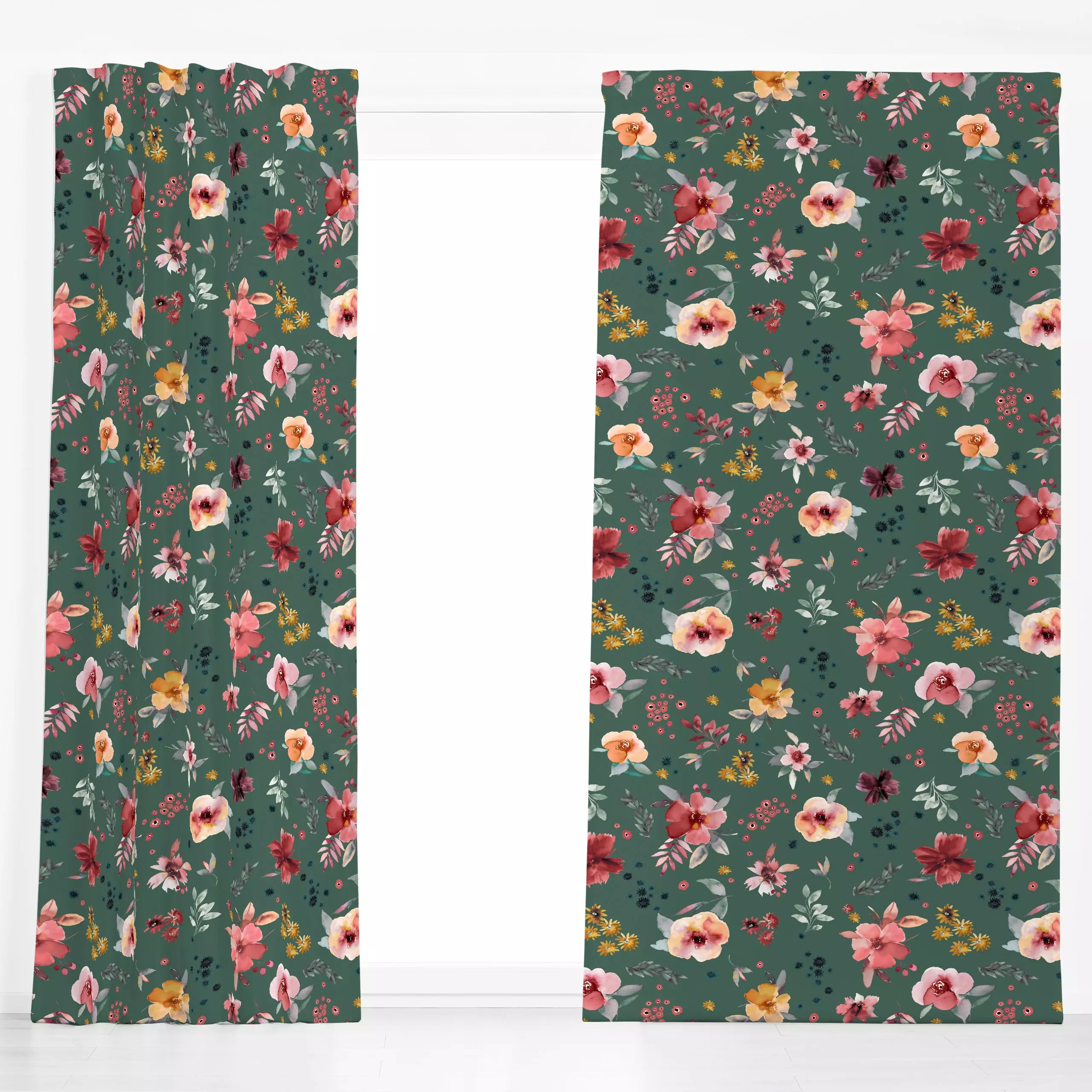 Dekovorhang Countryside Floral Cottage - Blumen & Florales, Natur & Landschaft, Sommer - von „Ninola Design "; boho, Blumen,...