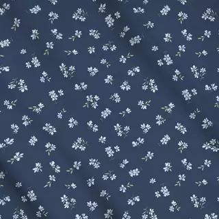 Meterware Kleine Blümchen dunkelblau