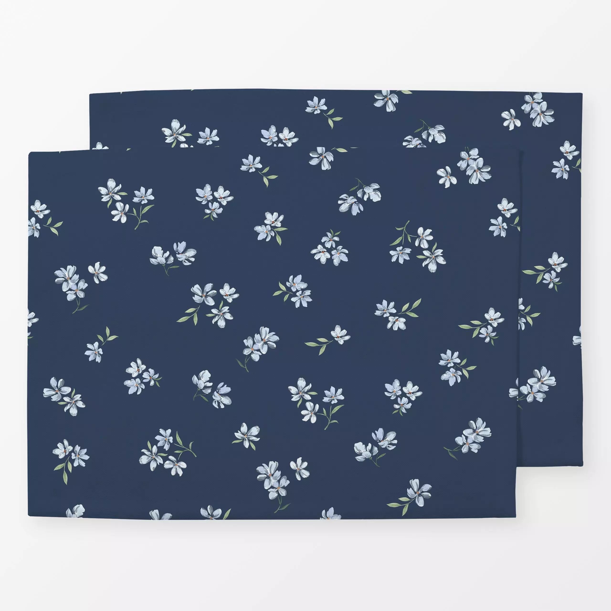 Tischset Kleine Blümchen dunkelblau - Blumen & Florales, Sommer, Pflanzen & Botanik - von „Katrin Graff"; Blumen, Herbst, la...