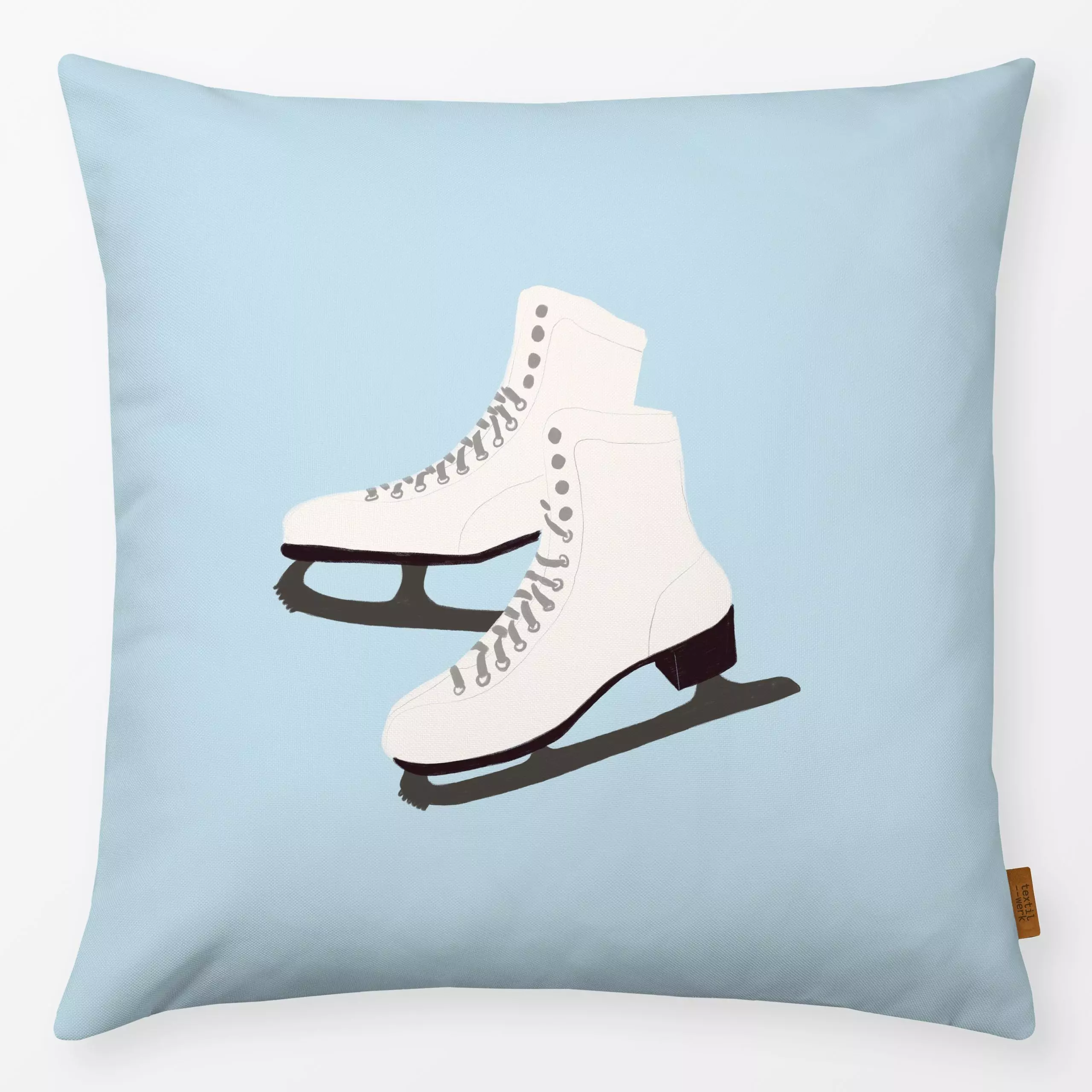 Kissen Schlittschuhe - Sport, Winter - von „Sophie Augustin Illustration"; Winter, Schnee, Sport, schlittschuhe, Wintersport...