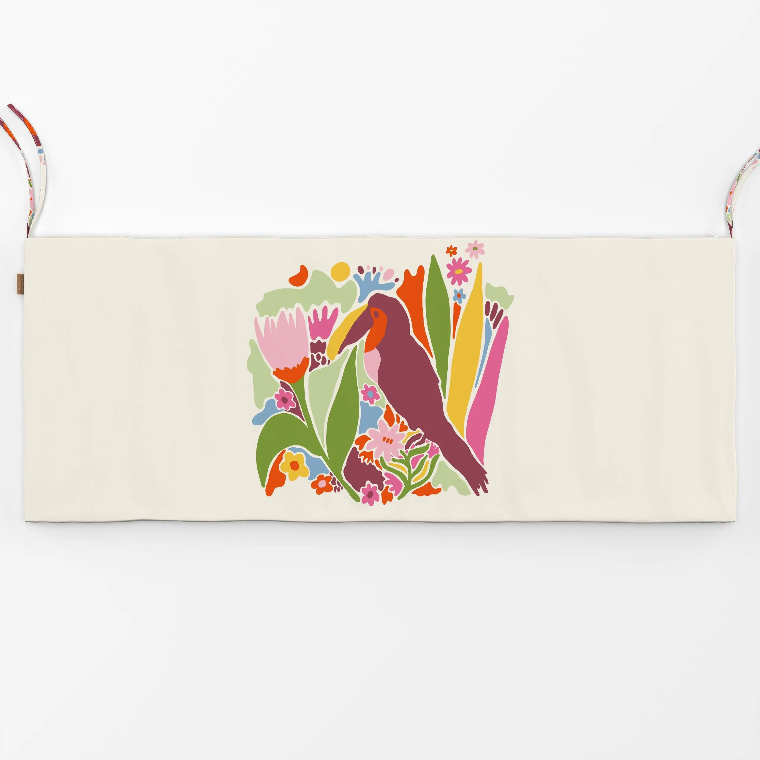 Bankauflage Tukan bunt - Blumen & Florales, Sommer, Tiere - von „Patries Elisabeth"; Tukan/ Tucan, Wildtiere, tropisch, trop...