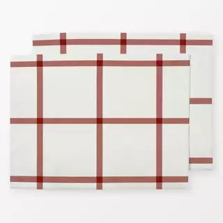 Tischset Winter Karo rot