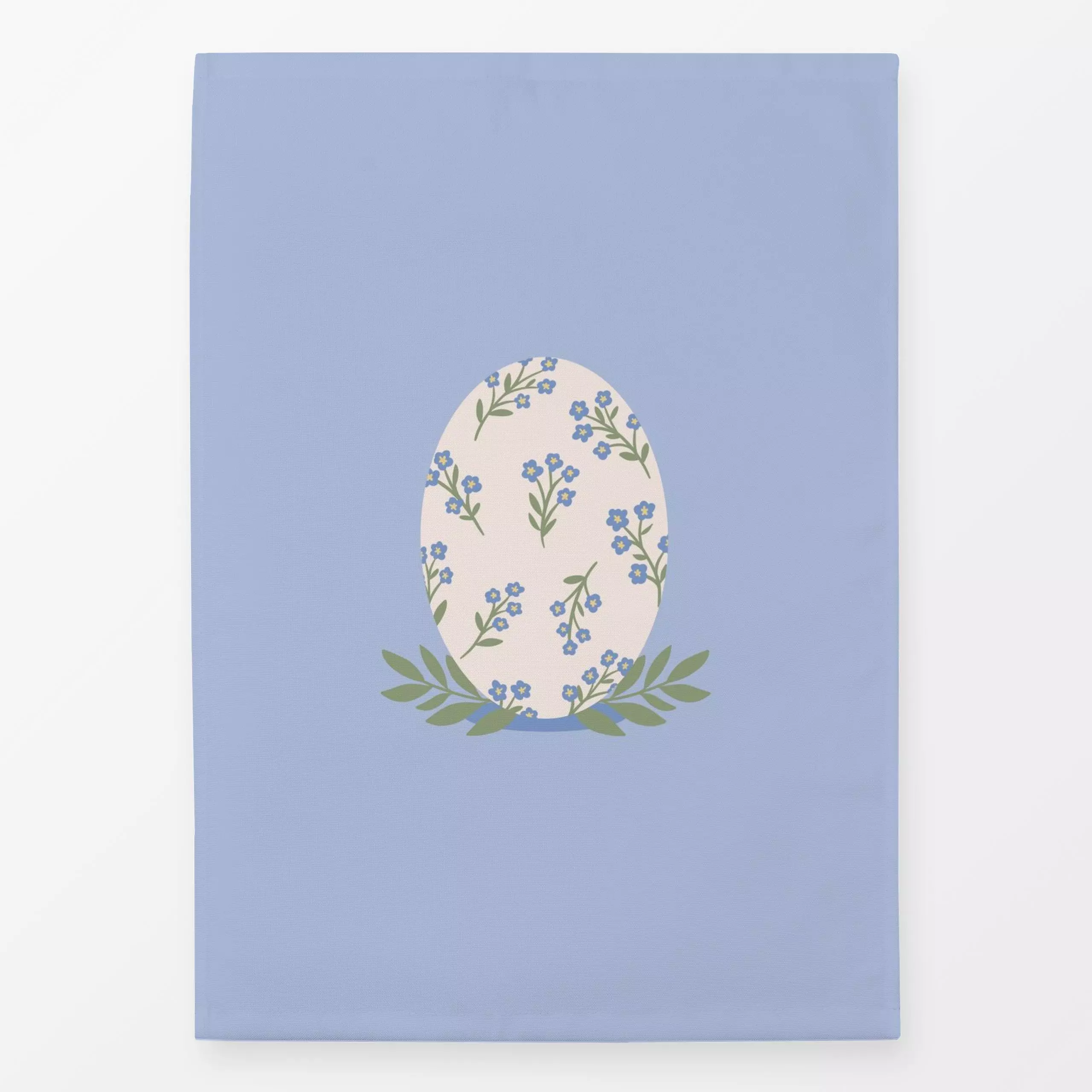 Geschirrtücher Osterei Blau - Blumen & Florales, Frühling, Anlässe, Ostern - von „DEINKI"; Blumen, Blätter, Wildblumen, Verg...