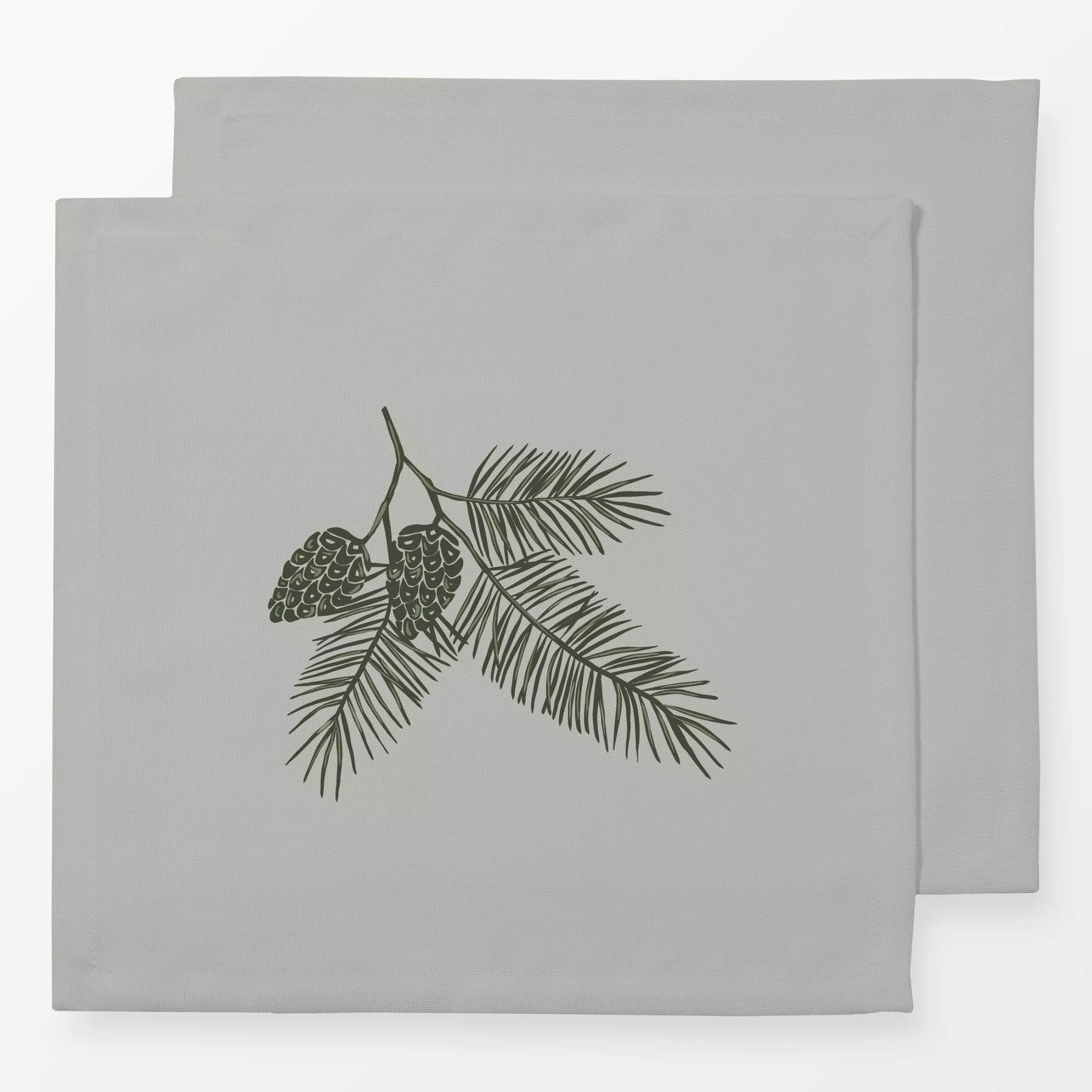 Servietten Tannenzweig grün - Weihnachten, Winter, Pflanzen & Botanik - von „Studio Kesse"; Zweig, Wald, Tannenbaum, Tannenz...