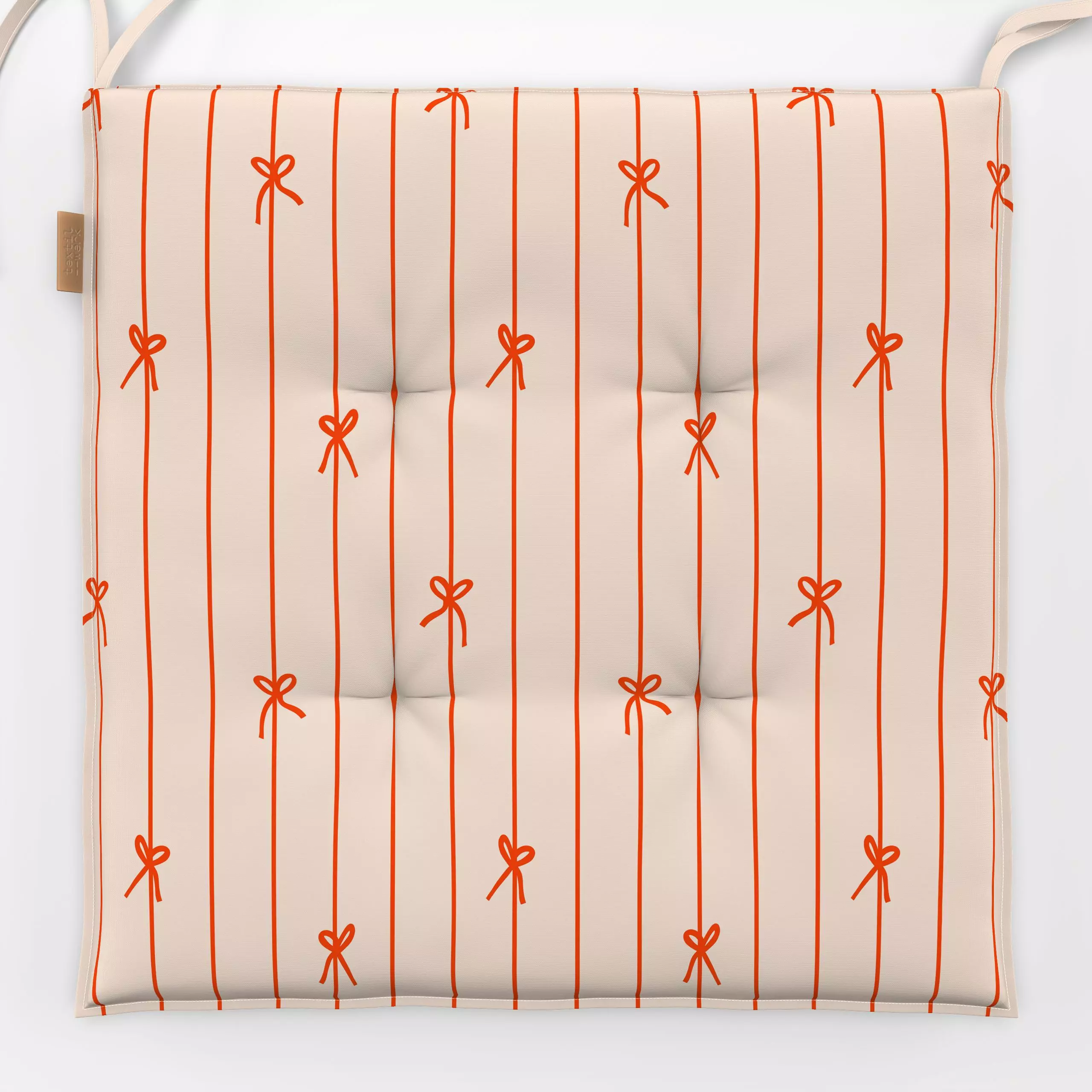 Sitzkissen Streifen & Schleifen weiß - Weihnachten, Symbole & Muster, Anlässe - von „Maren Gross "; minimal, Weihnachtsdeko,...