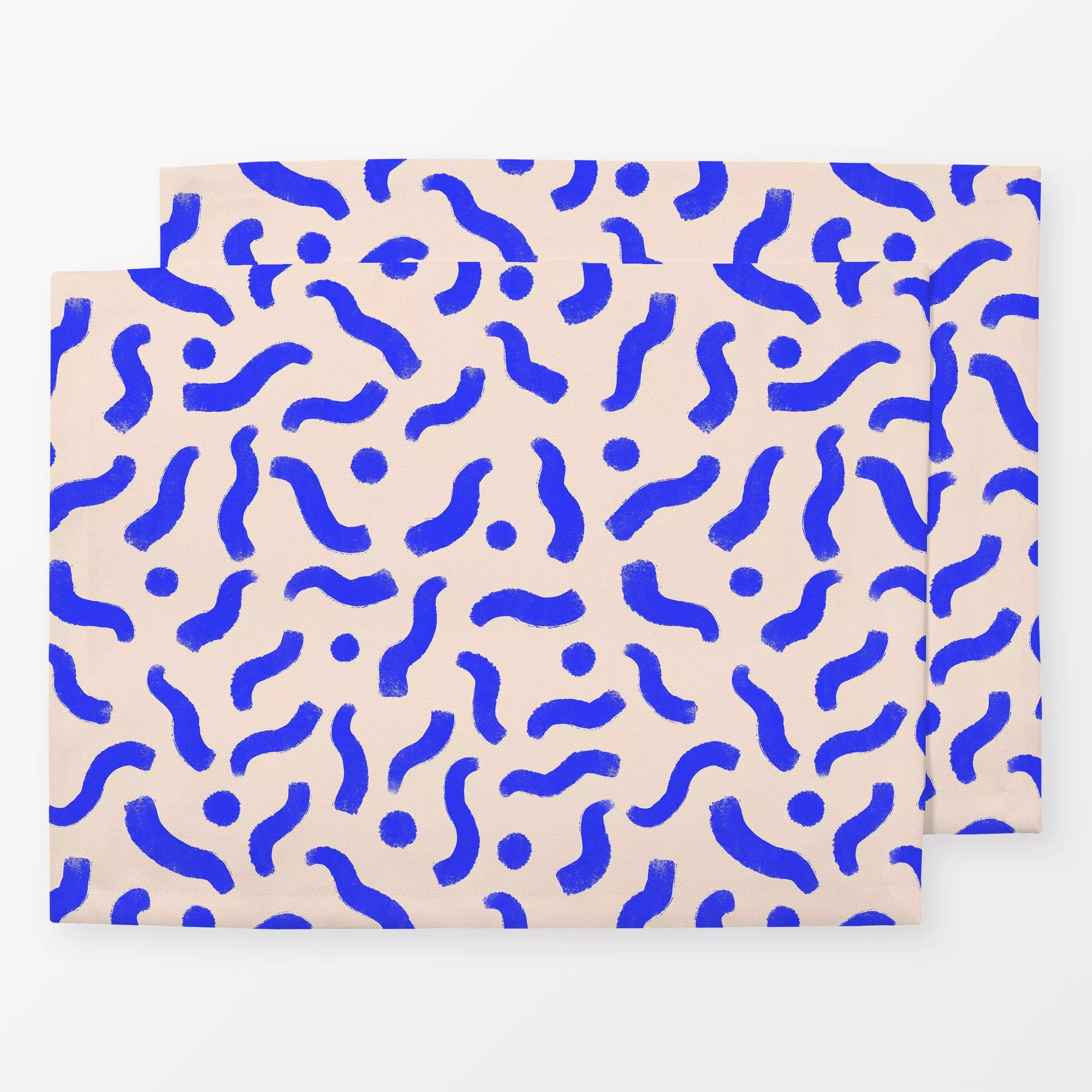 Tischset Wellen Blau - Sommer, Symbole & Muster - von „Maren Gross "; Muster, linie, abstrakt, Punkte, Pinselstrich, Wasser,...