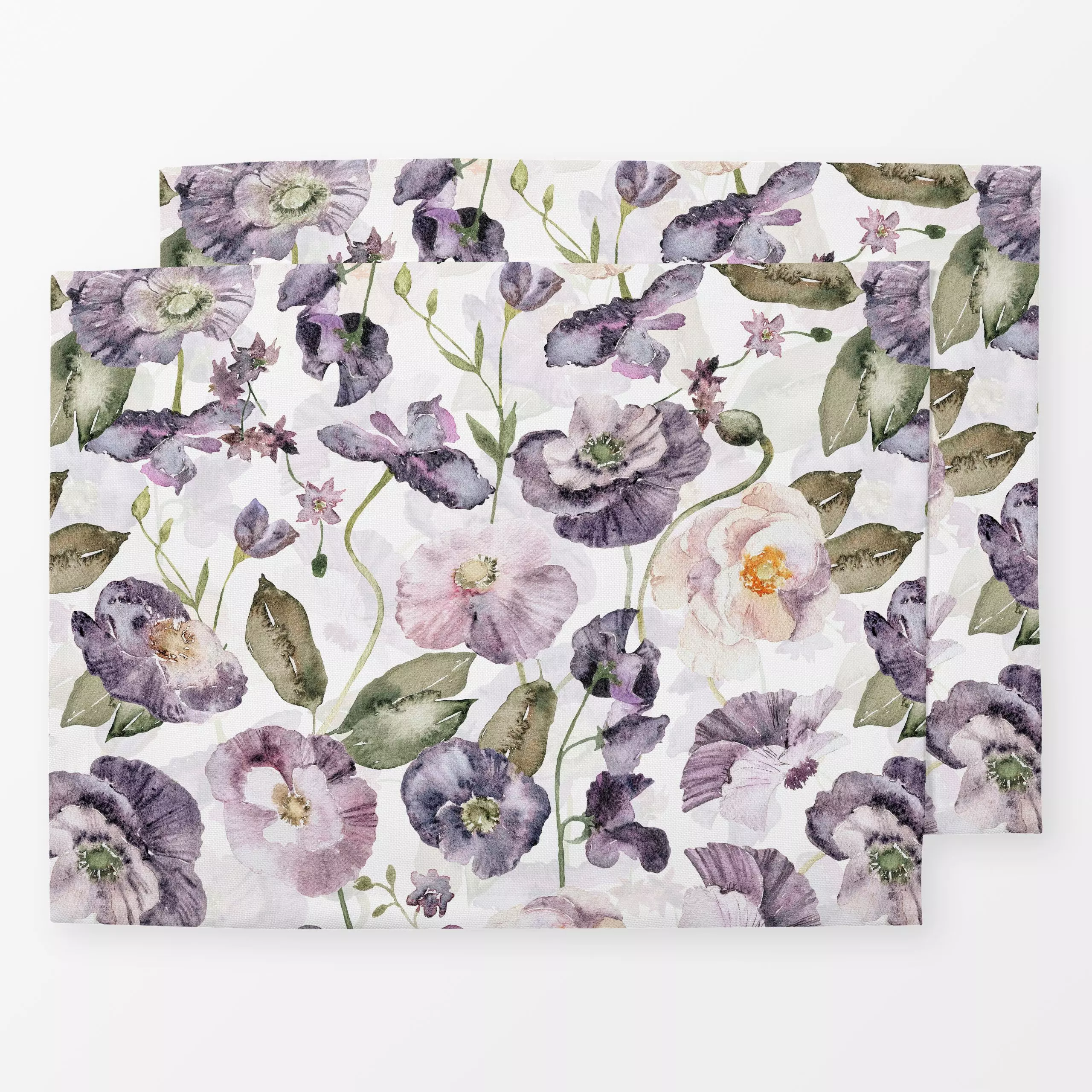 Tischset Lila Mohnblüten Wiese, Blumen, Sommer, von Uta Naumann