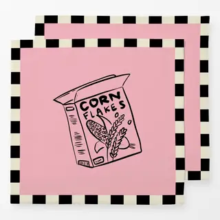 Servietten Cornflakes Pink Rahmen