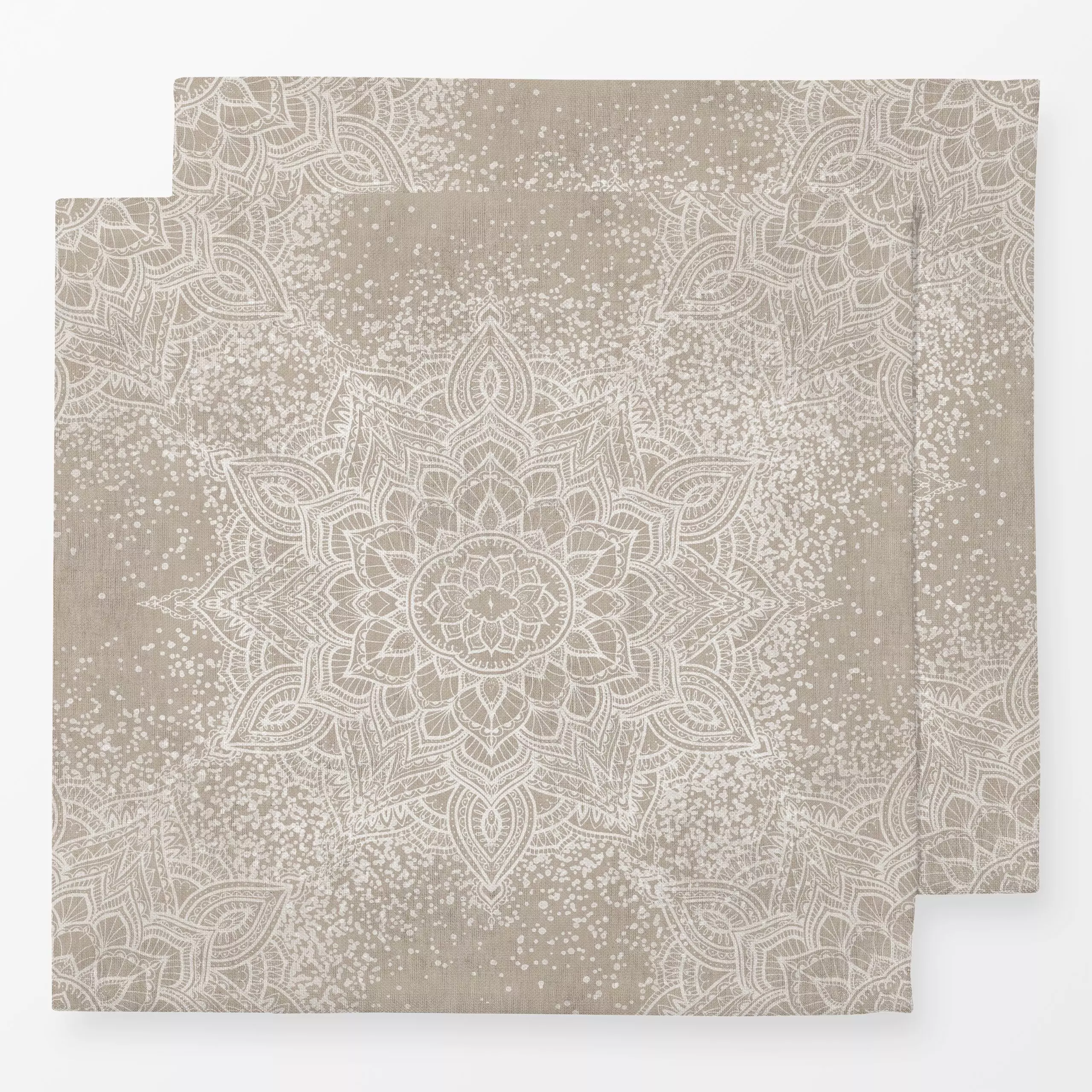 Servietten Golden Boho Mandala 2 - Weihnachten, Symbole & Muster, Retro & Vintage - von „Bloomery Decor"; boho, modern, Lein...