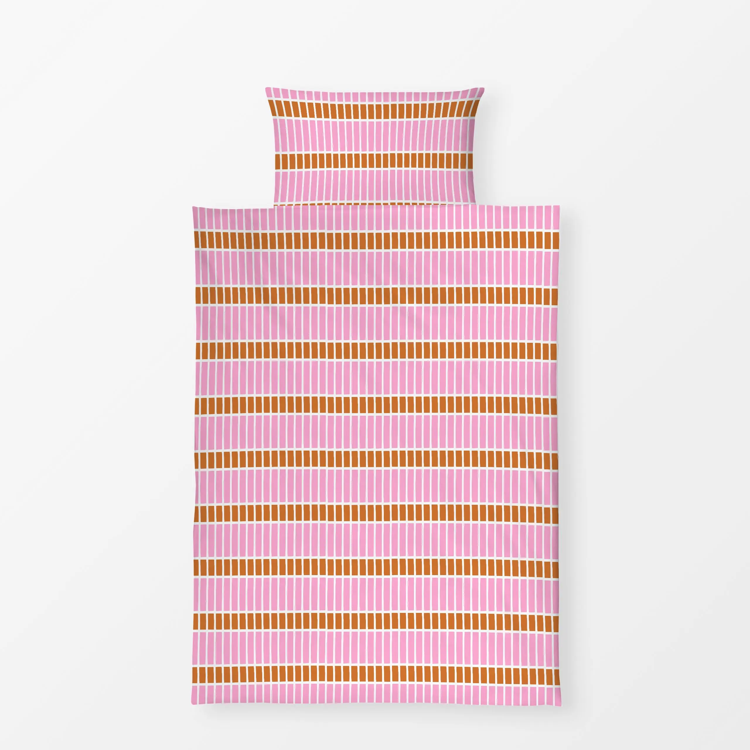 Bettwäsche Horizontale Linien Blütenpink - Frühling, Symbole & Muster - von „Lisa Jasmin Bauer"; Muster, Textur, abstrakt, S...