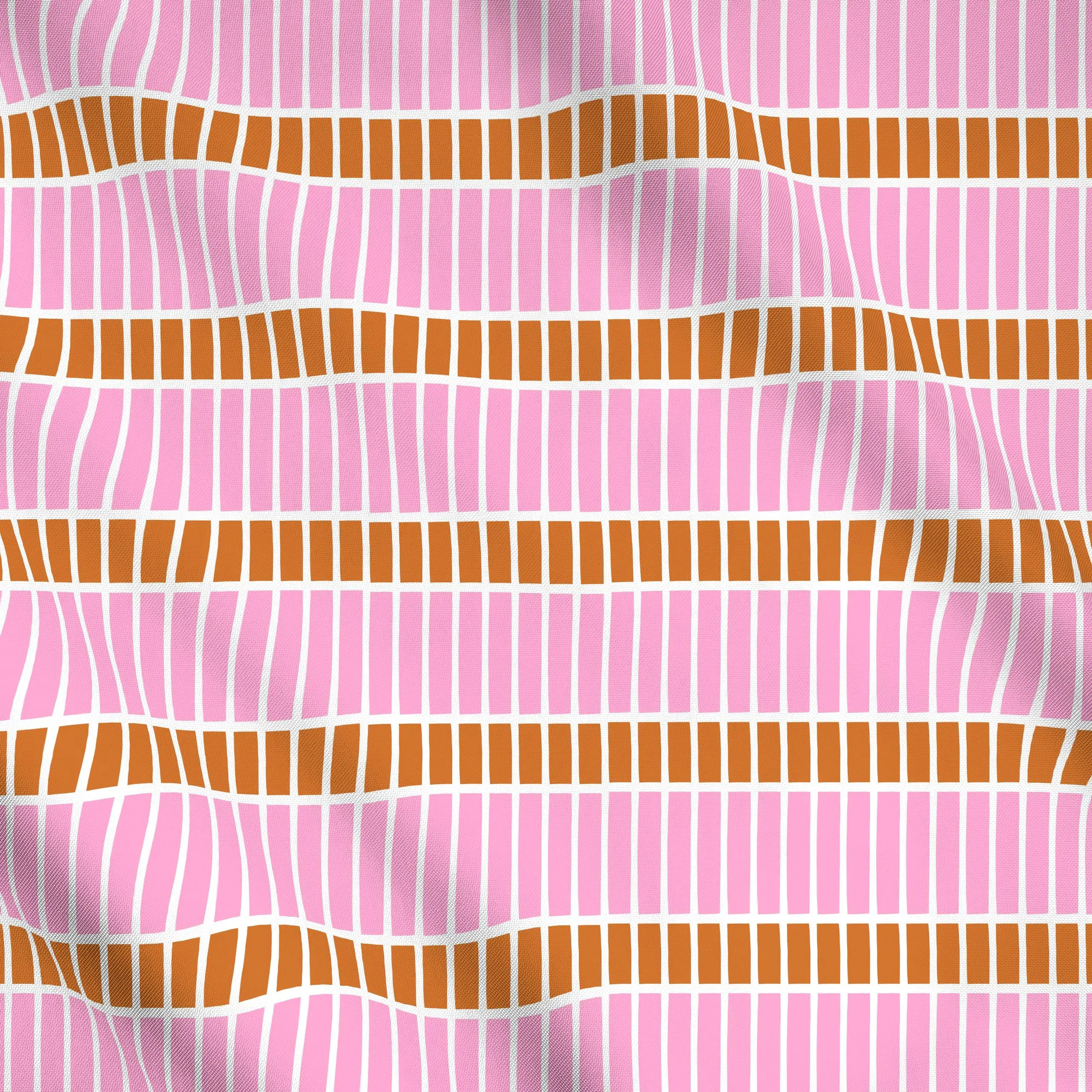 Meterware Horizontale Linien Blütenpink, gemustert, Frühling, von Lisa Jasmin Bauer
