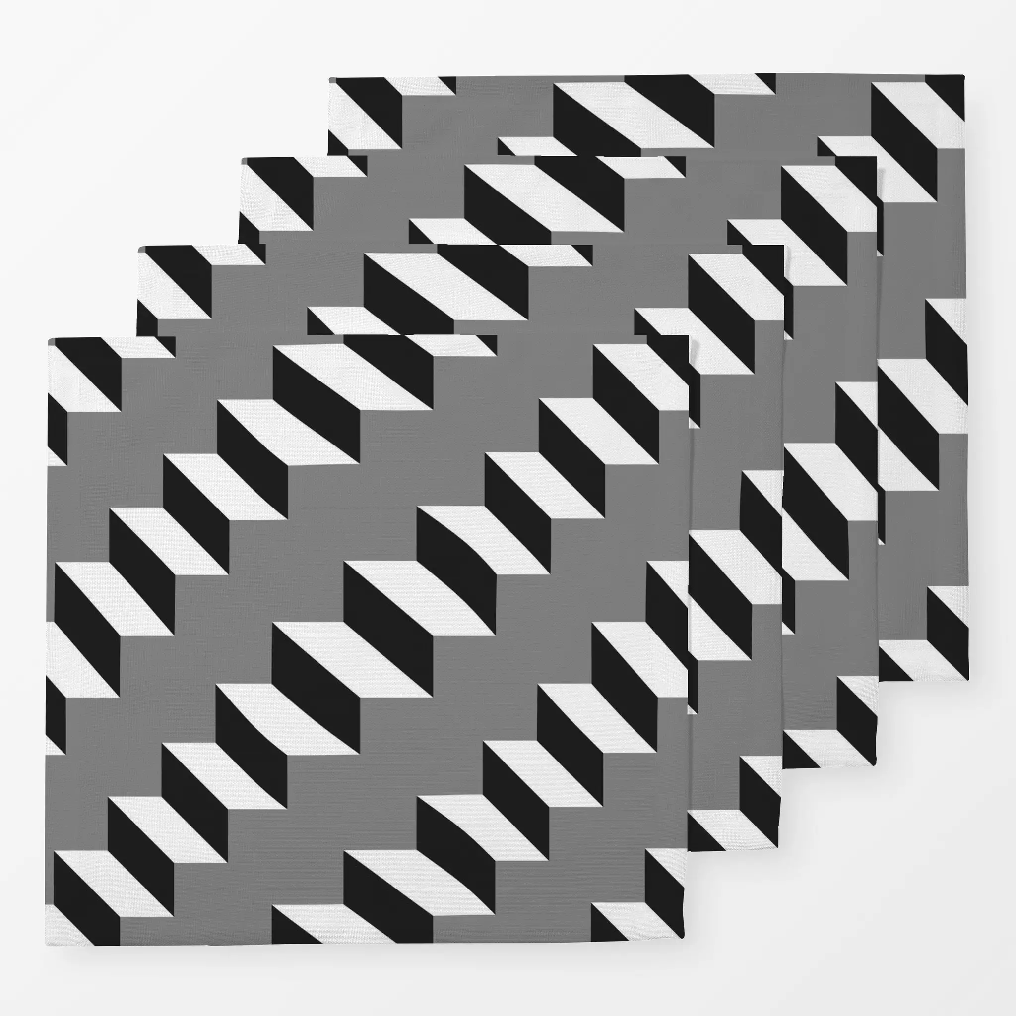 Servietten Stair Pattern Black And White Stair Pattern Black And White