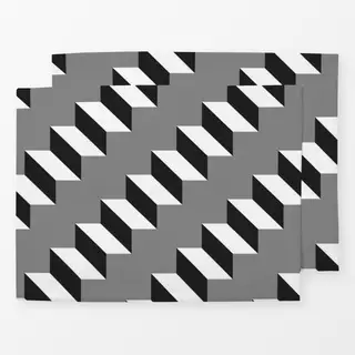 Tischset Stair Pattern Black And White