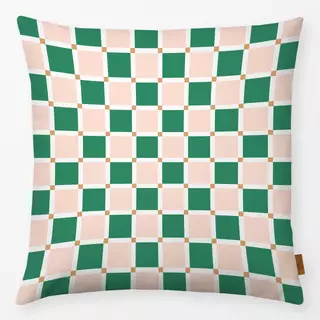 Kissen Chessboard Crossed Green