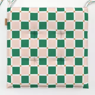 Sitzkissen Chessboard Crossed Green